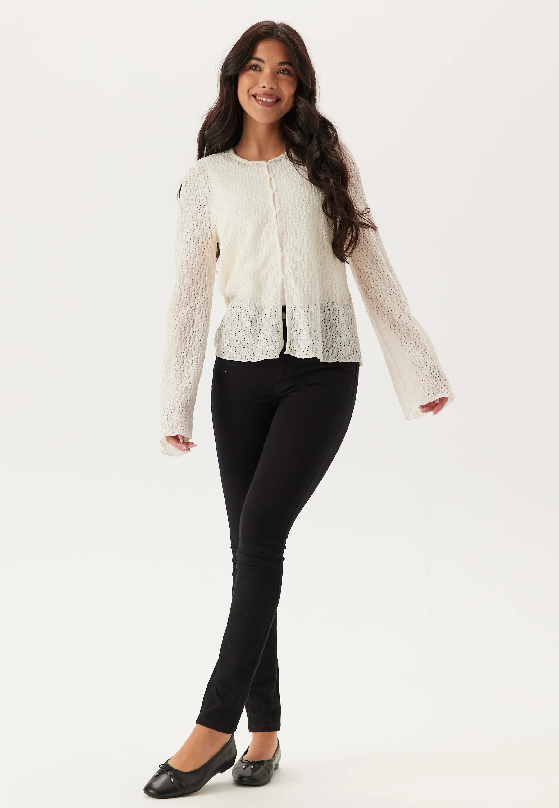 Trumpet Sleeve Lace Cardigan - Image 4