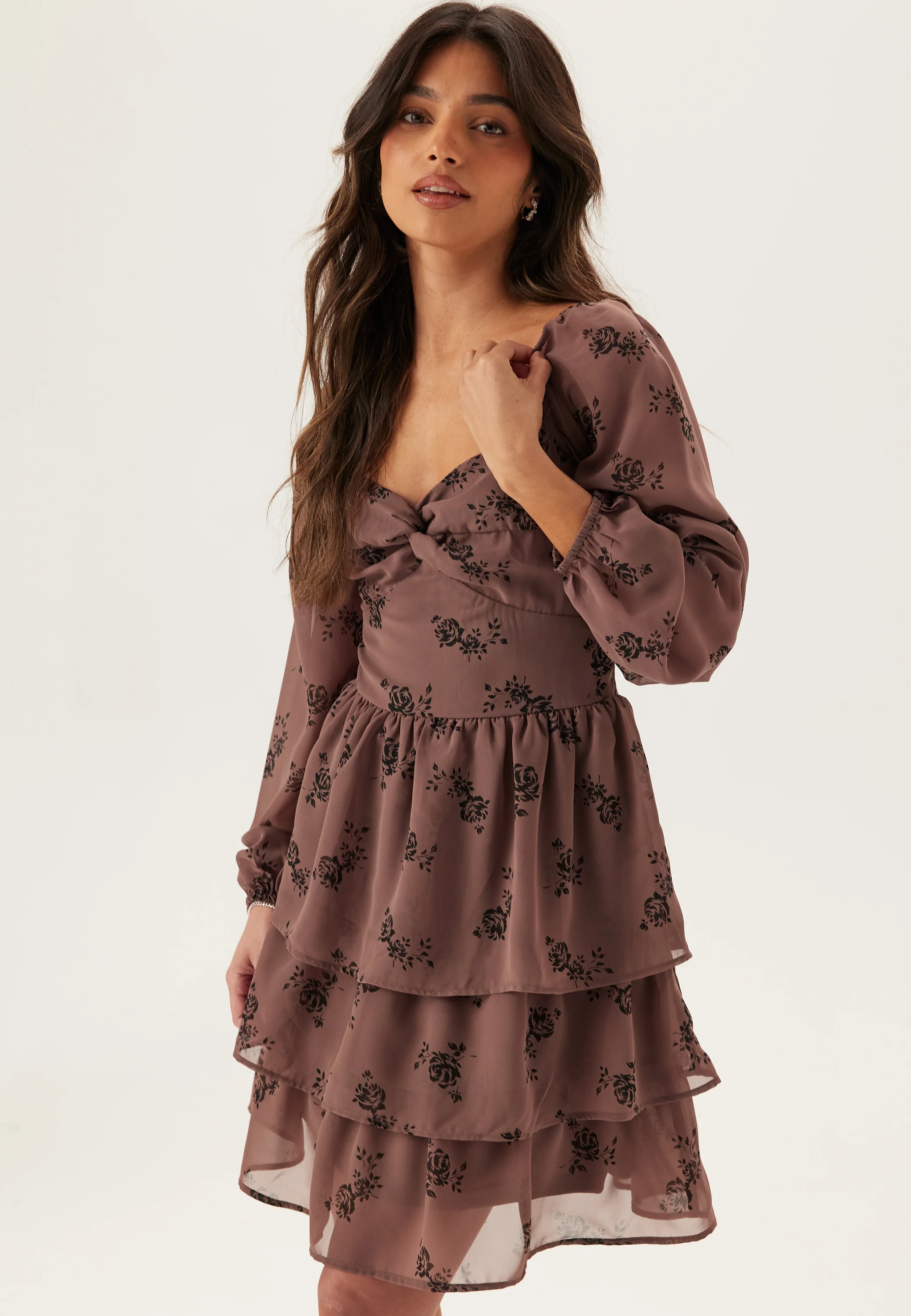 Twist Detail Flounce Dress - Image 3