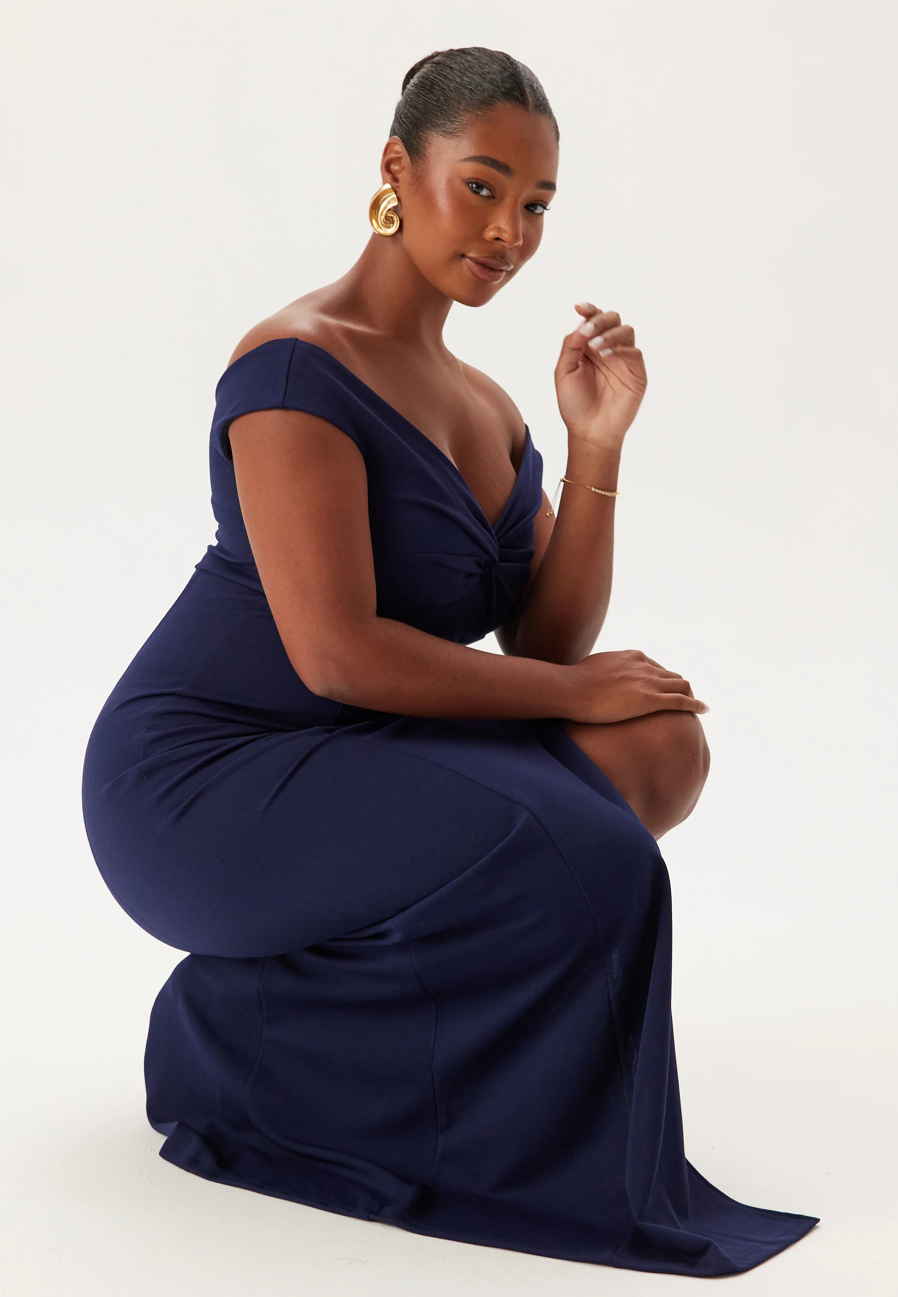 Twist Off Shoulder Gown - Image 6