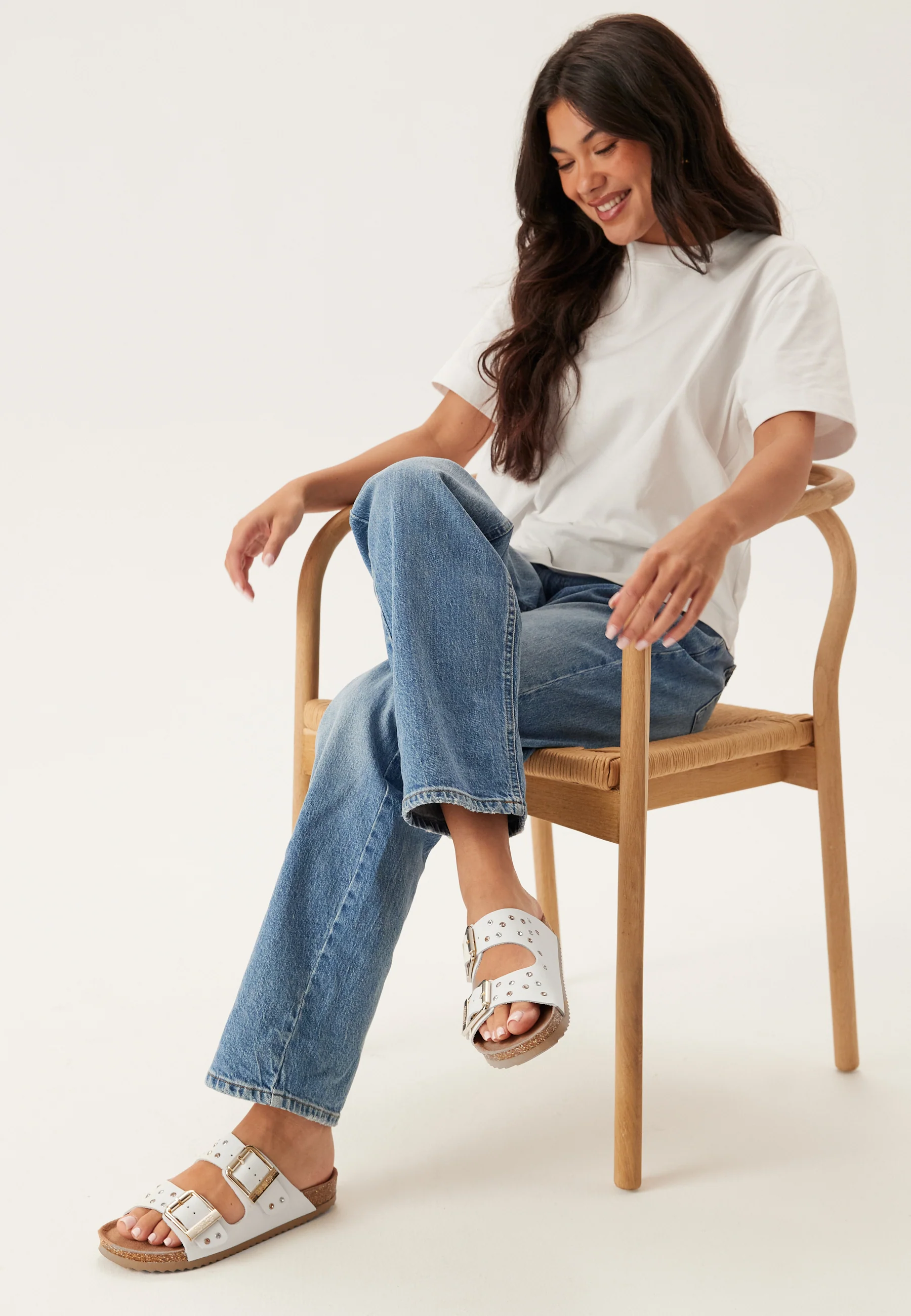 Two Buckle Sandal Nubuck Stras - Image 2