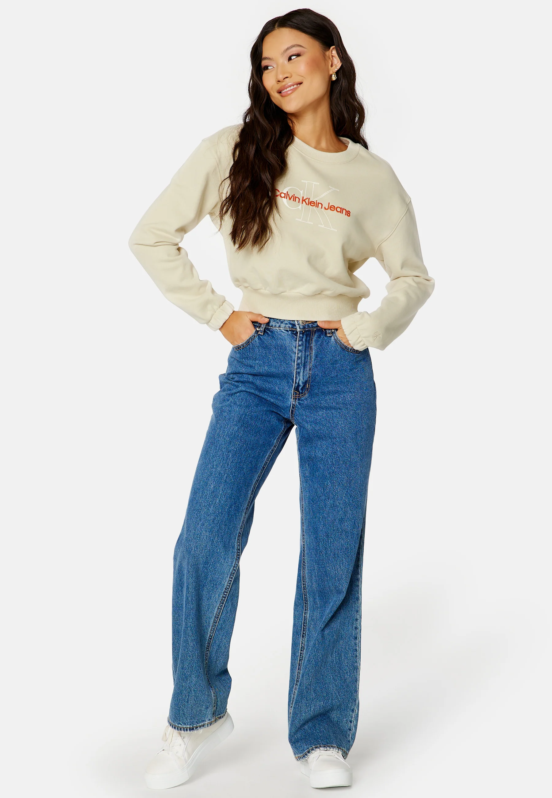 Two Tone Monogram Crop Crew Neck - Image 2