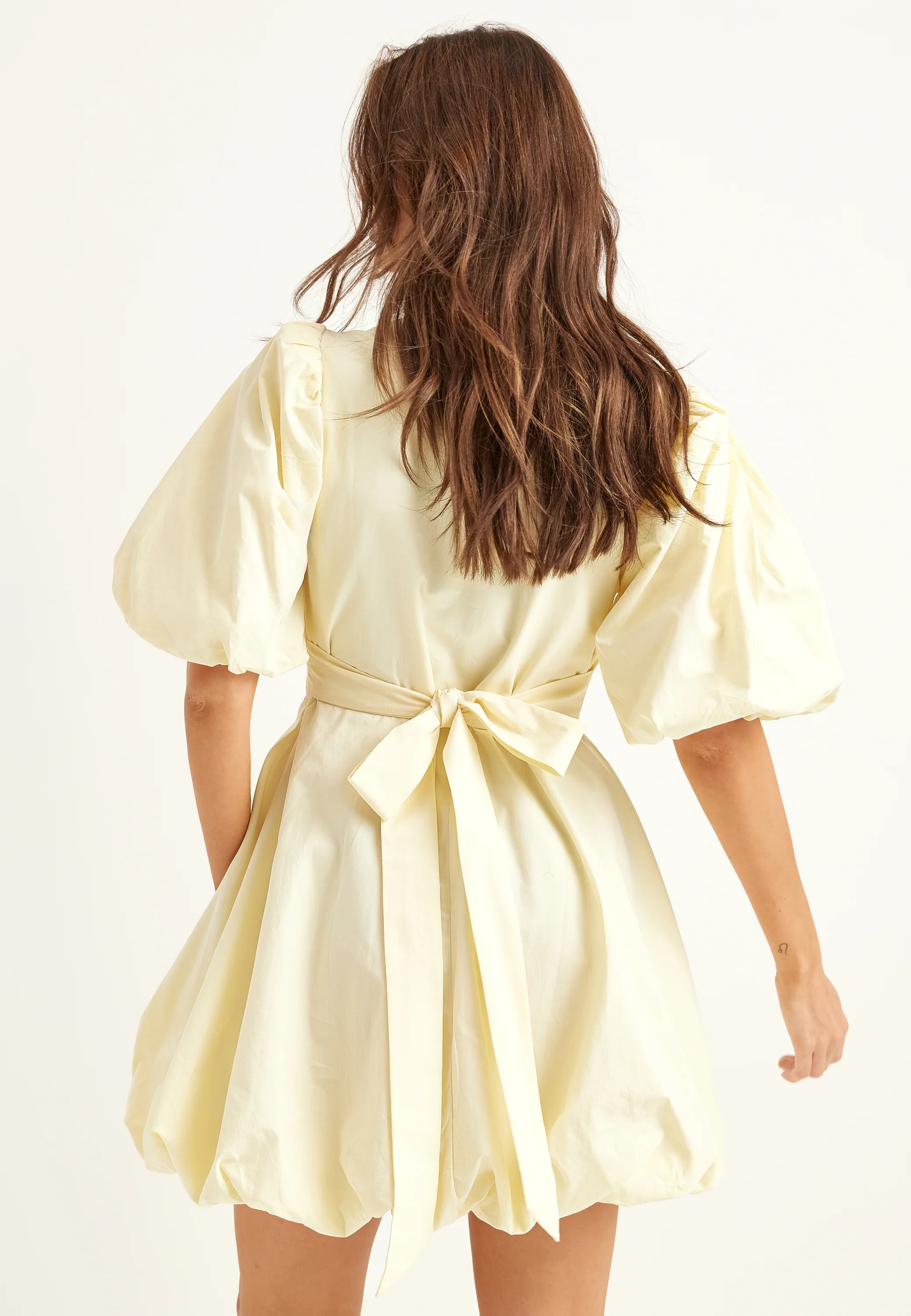 V-neck Bubble Hem Short Dress - Image 4