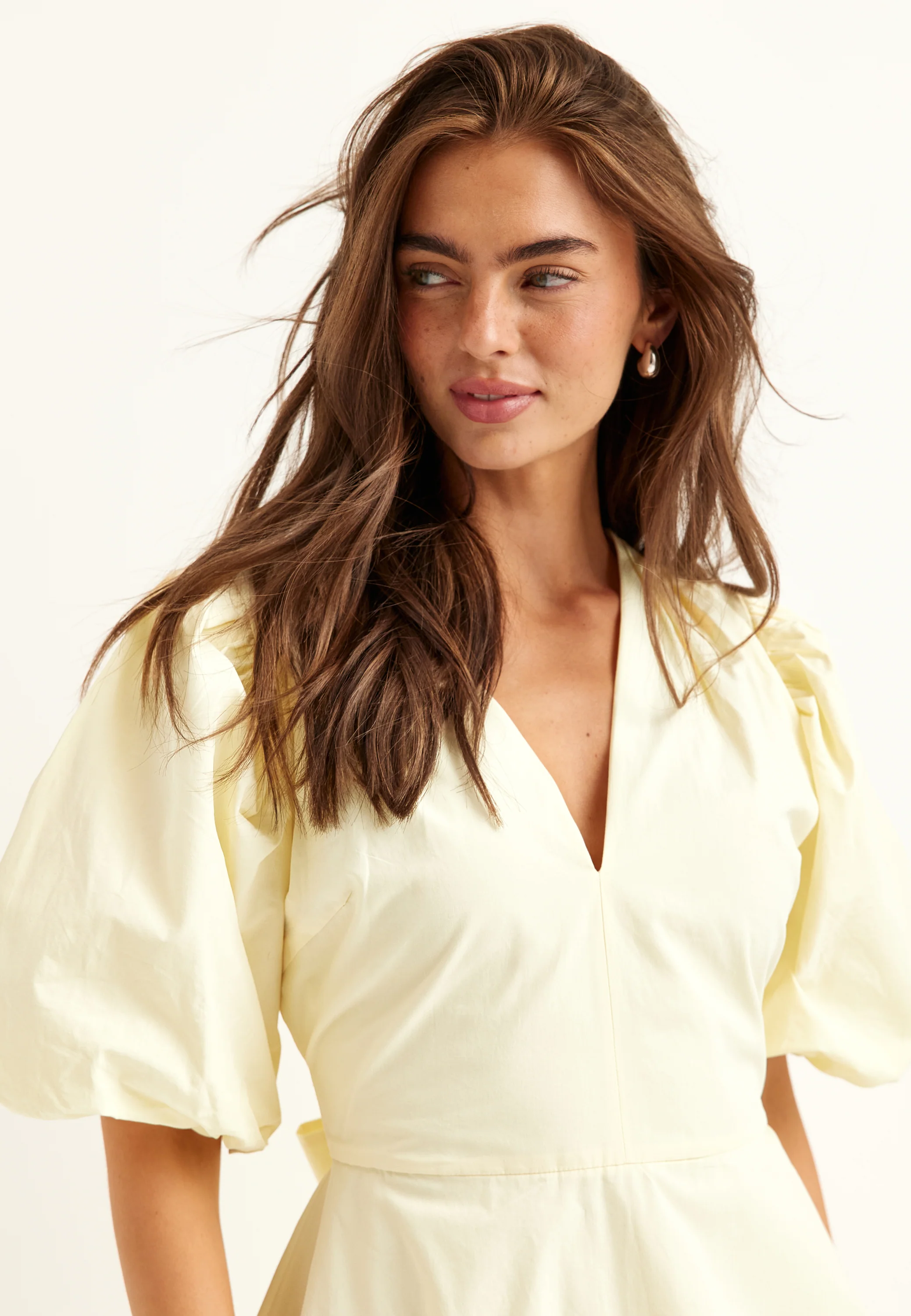 V-neck Bubble Hem Short Dress - Image 6