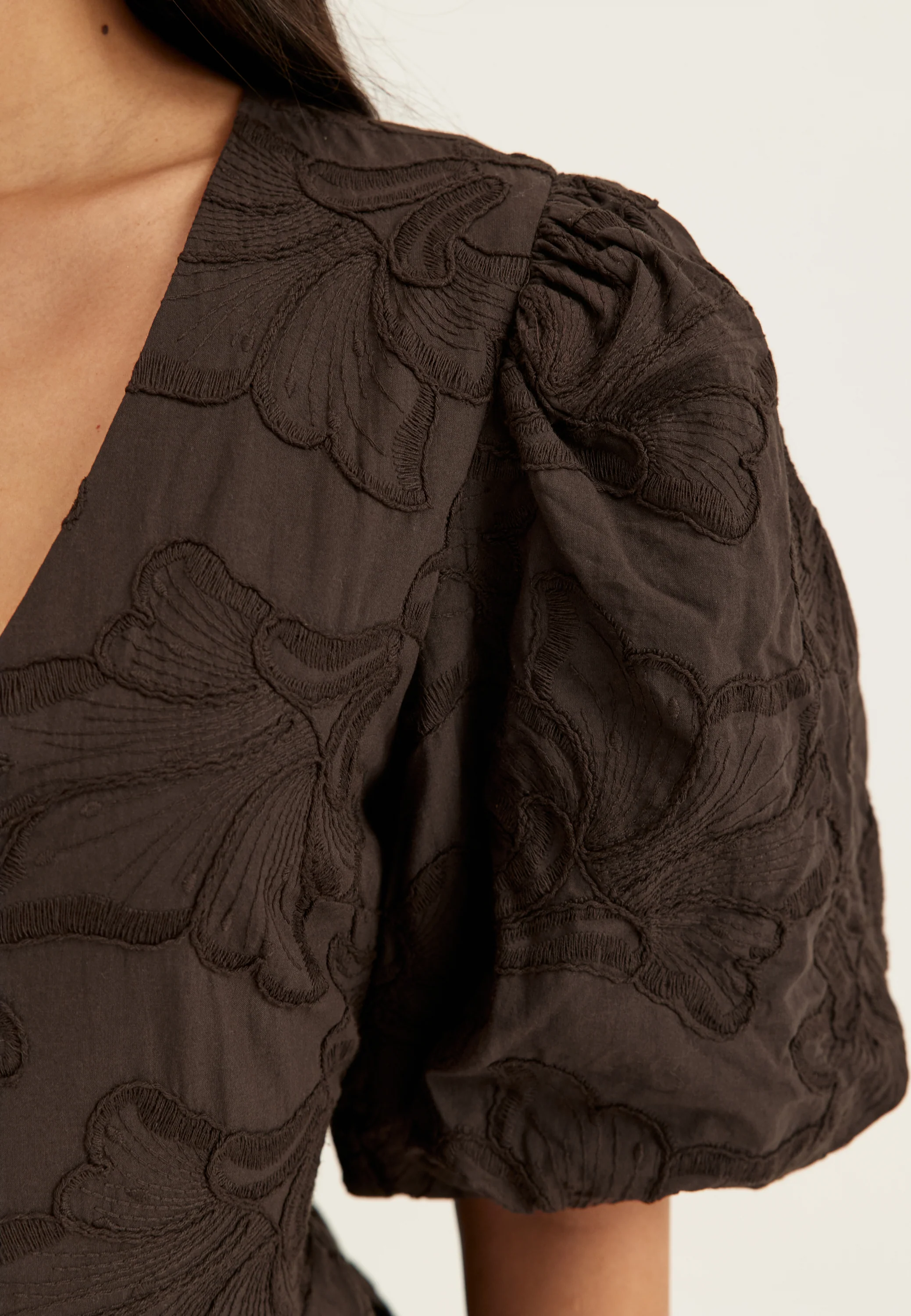 V-neck Bubble Hem Short Dress - Image 5