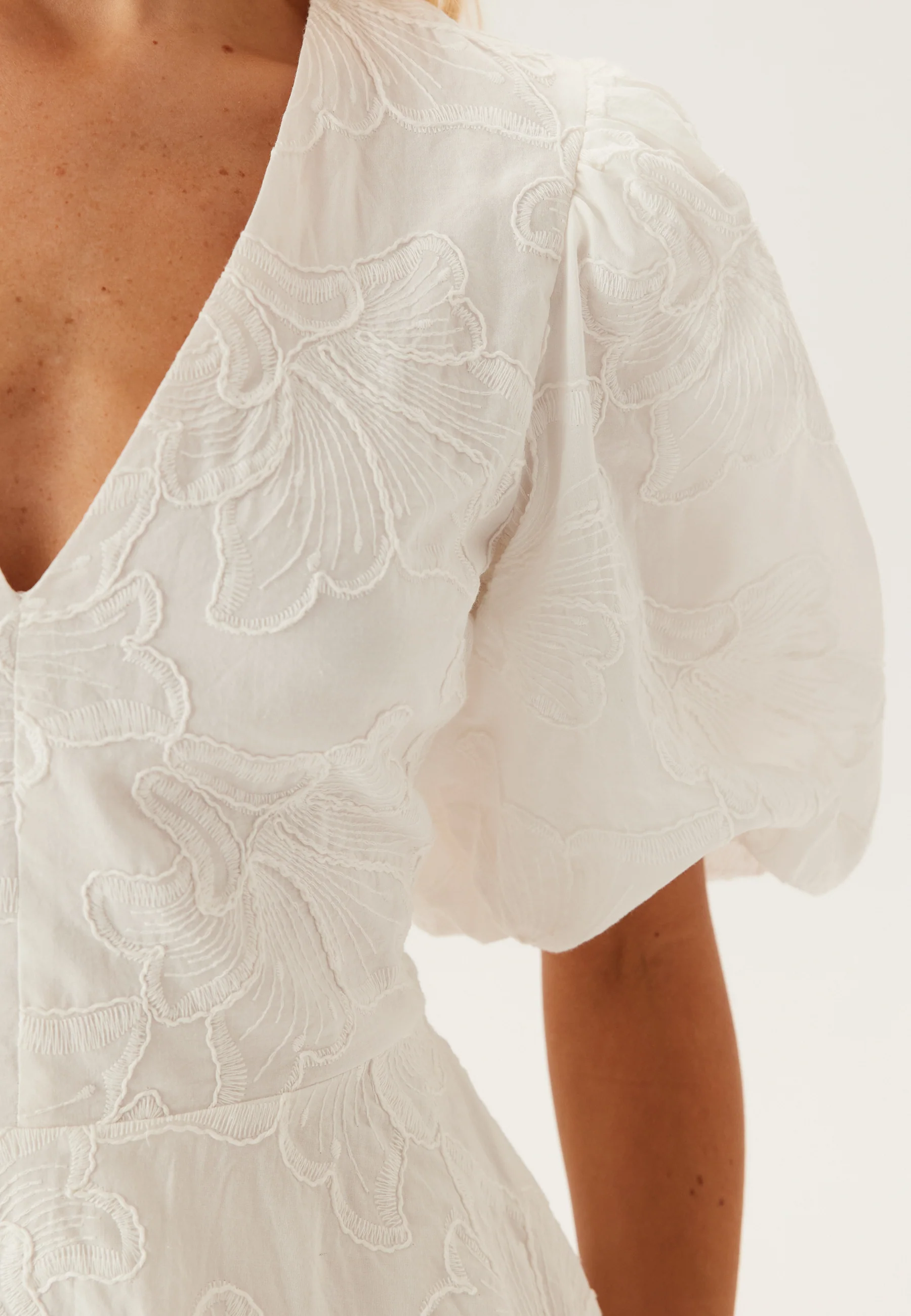 V-neck Bubble Hem Short Dress - Image 8