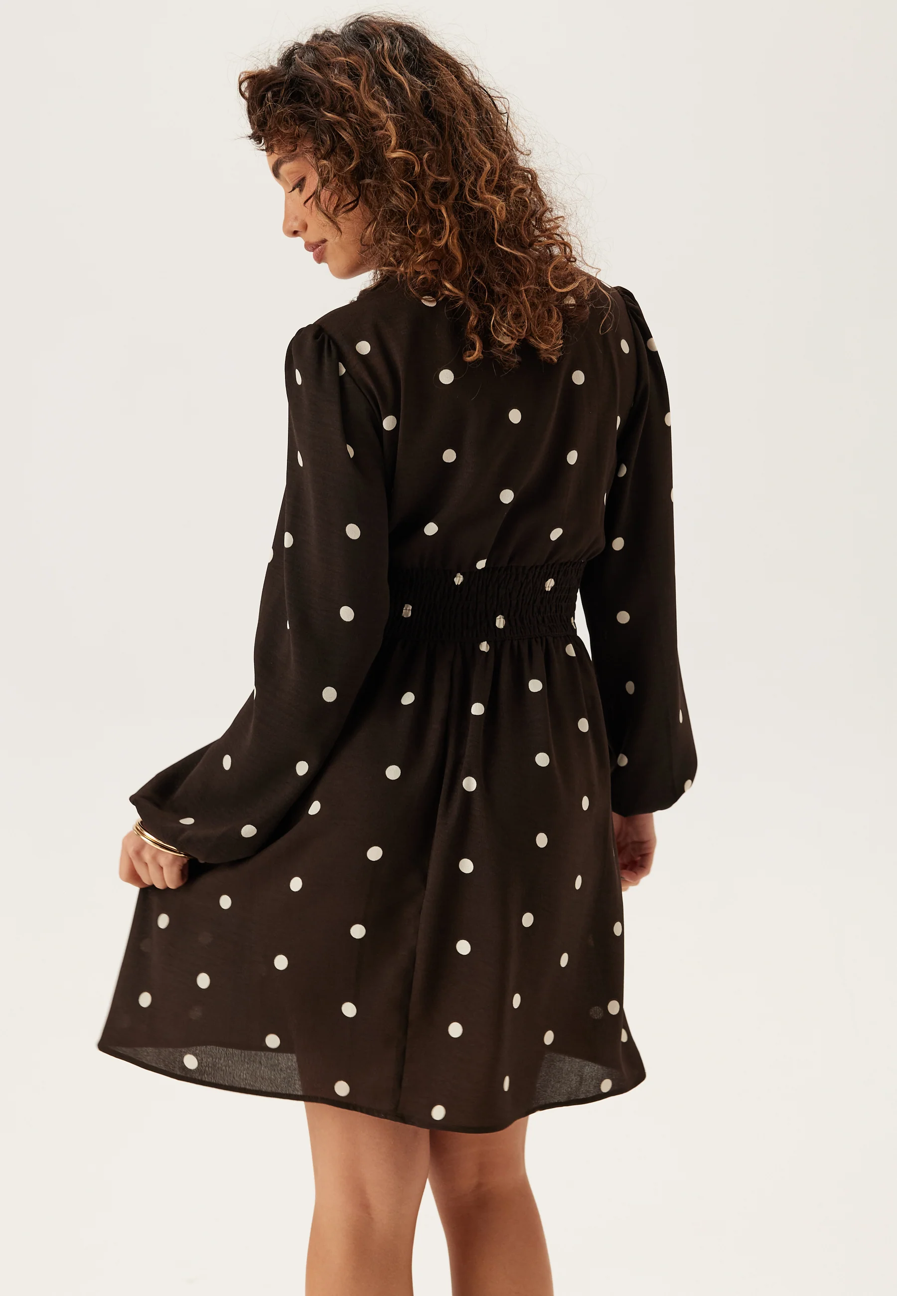 V-neck Button Short Dress - Image 3