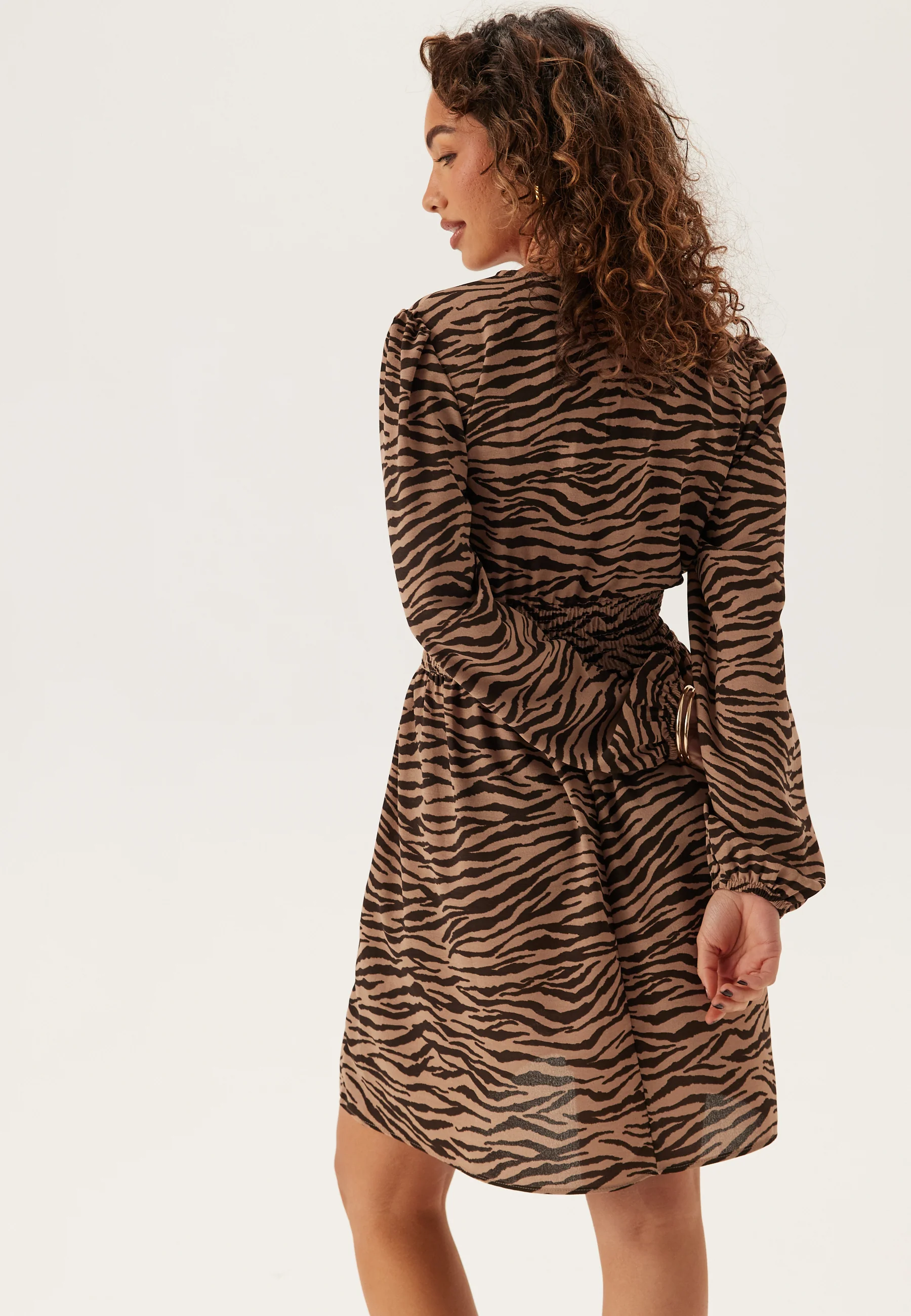 V-neck Button Short Dress - Image 2