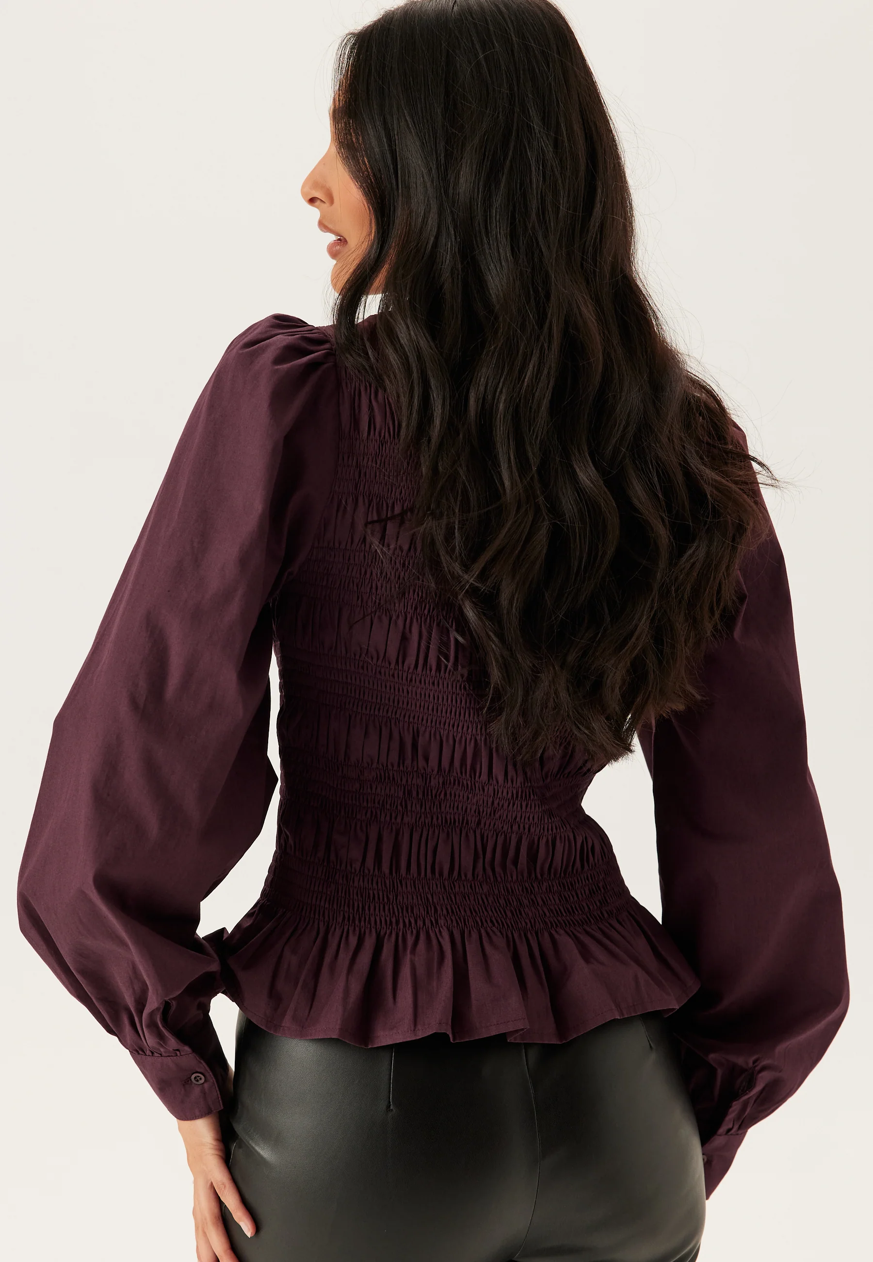V-neck Cotton Smock Blouse - Image 2