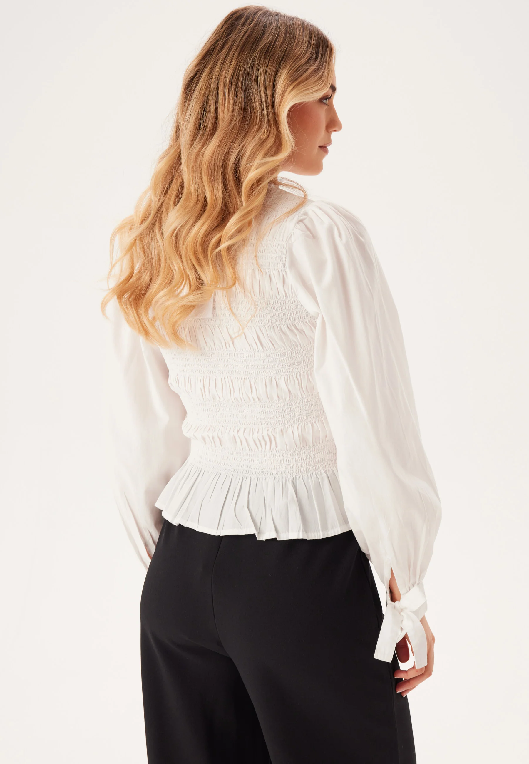 V-neck Cotton Smock Blouse - Image 2