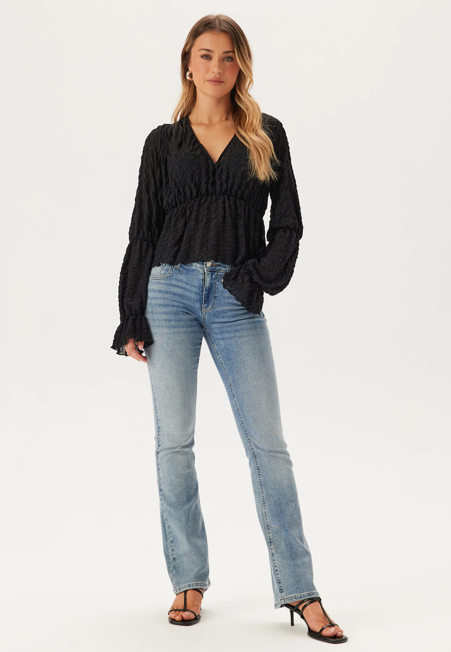 V-Neck Flounce Blouse - Image 3