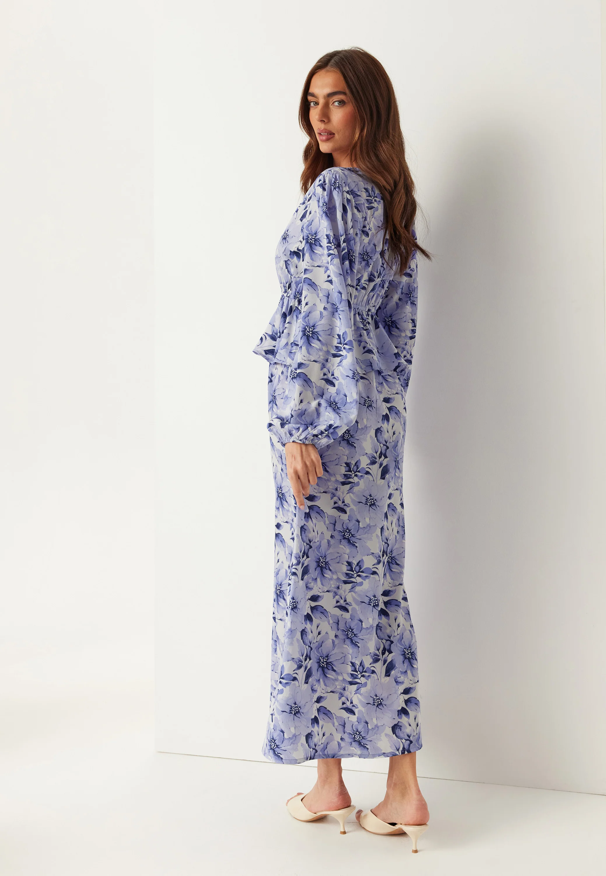 V-neck Flounce Maxi Dress - Image 2