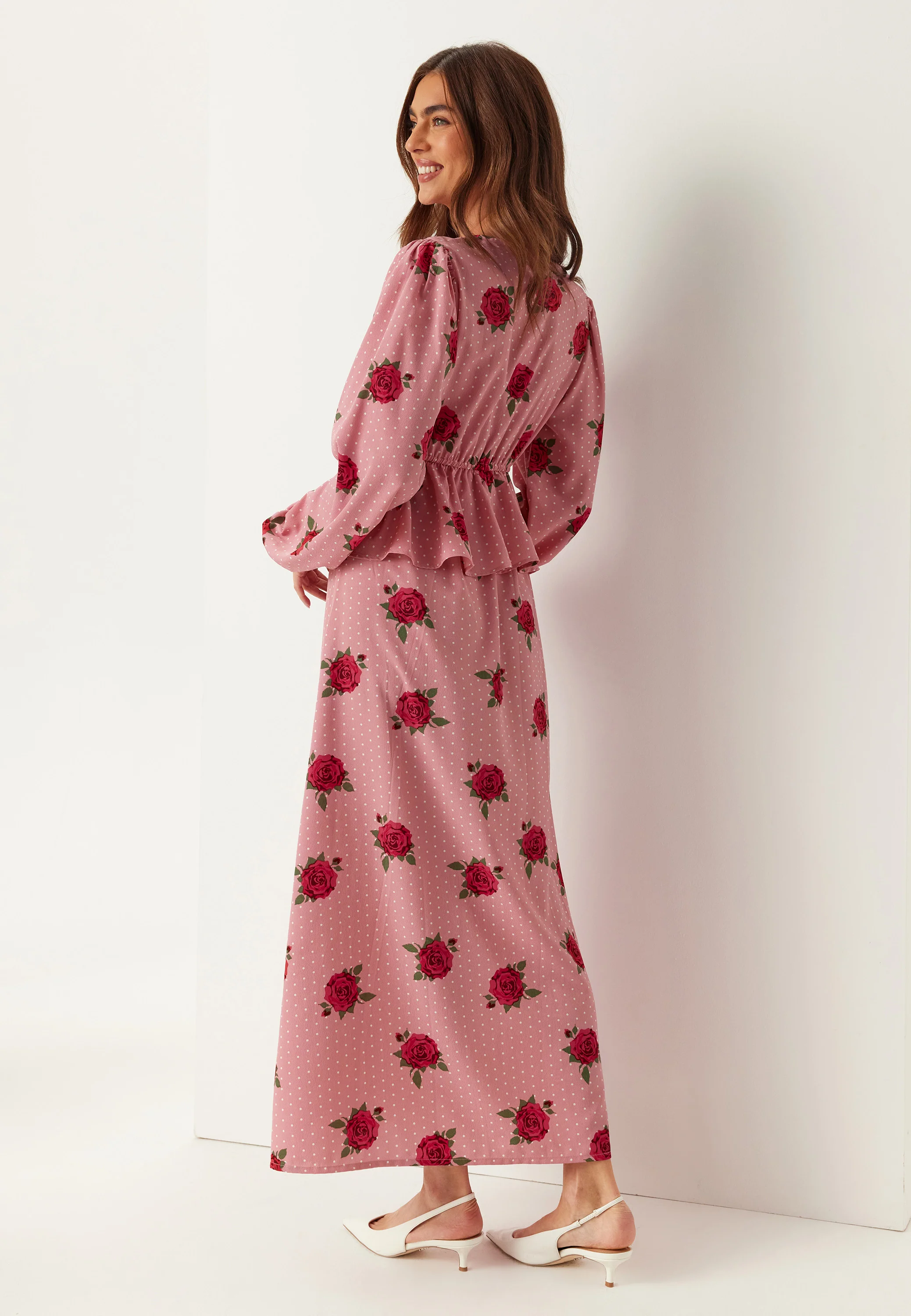 V-neck Flounce Maxi Dress - Image 3
