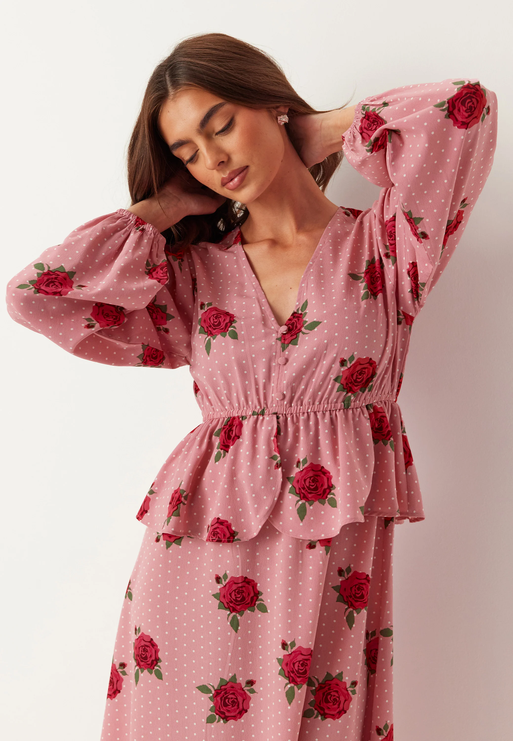 V-neck Flounce Maxi Dress - Image 4