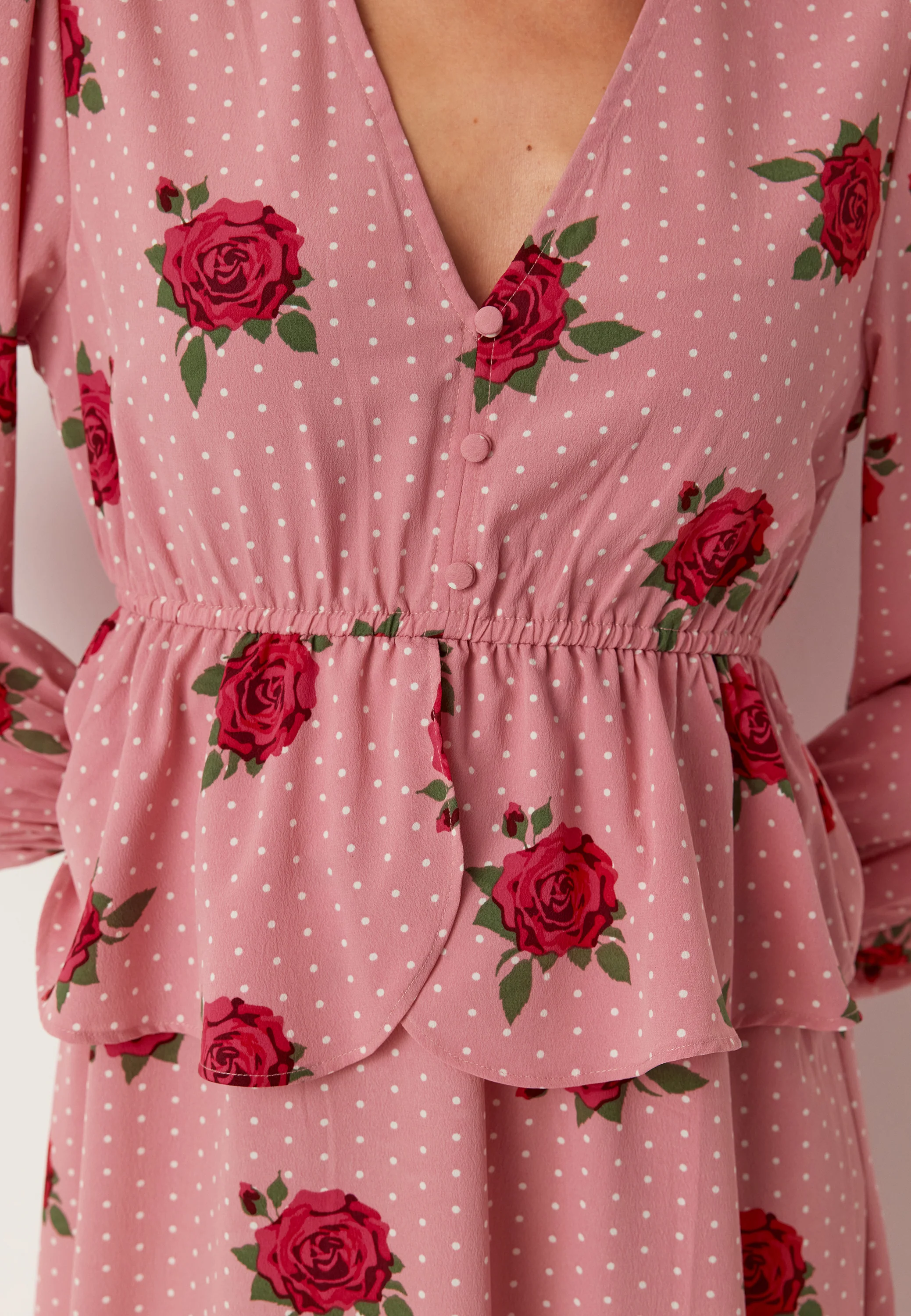 V-neck Flounce Maxi Dress - Image 5