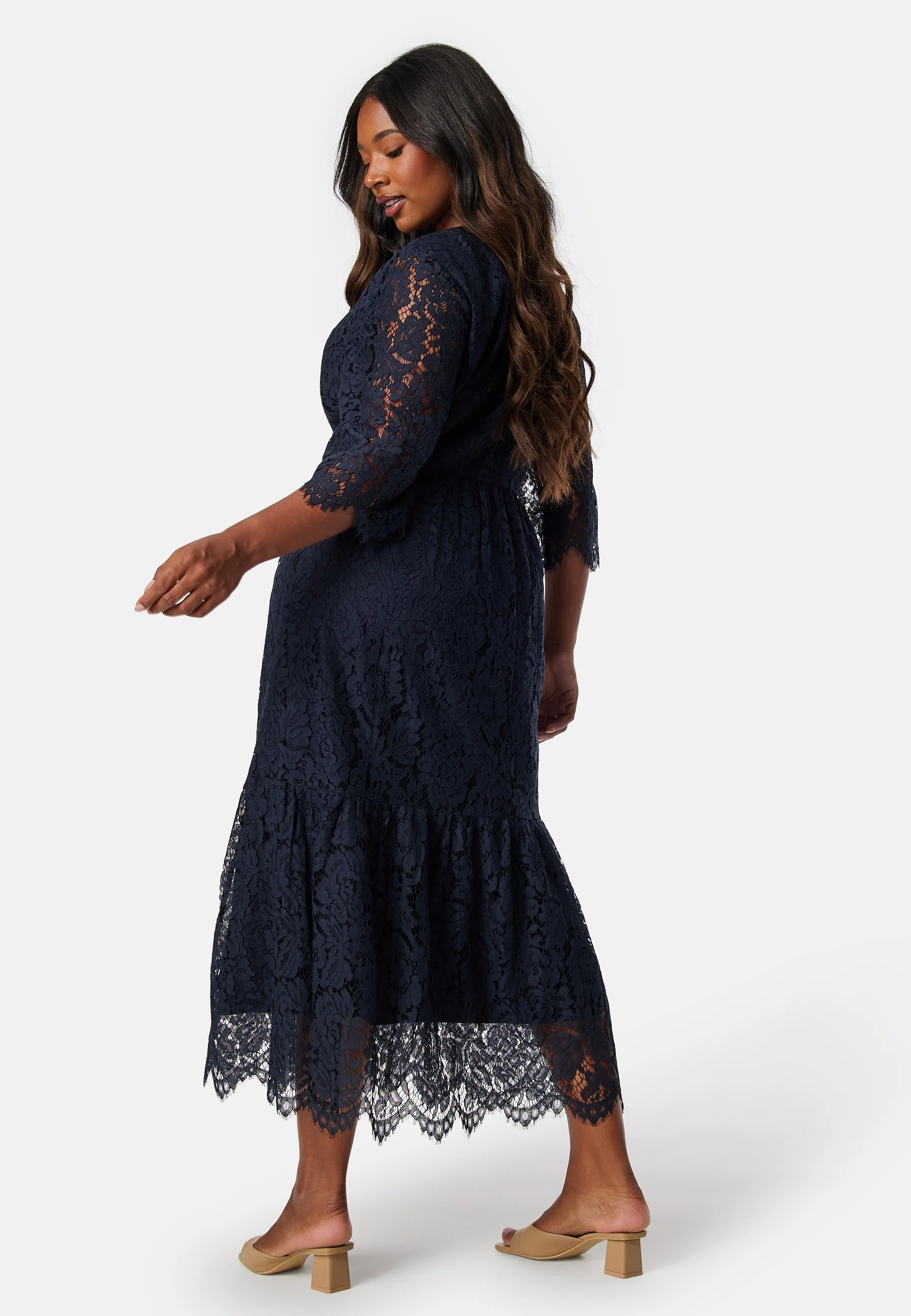 V-neck Lace Midi Dress - Image 6