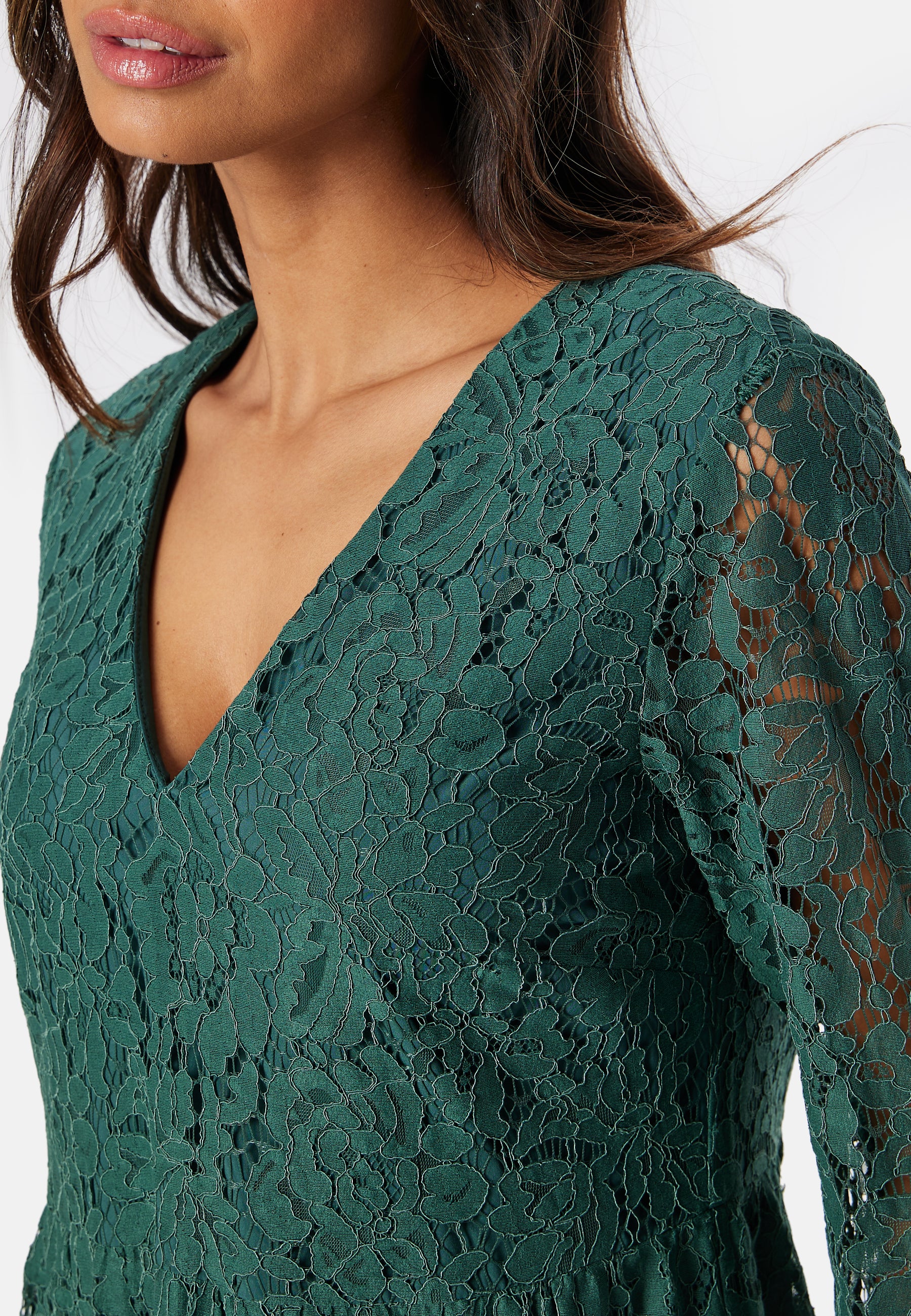 V-neck Lace Midi Dress - Image 2