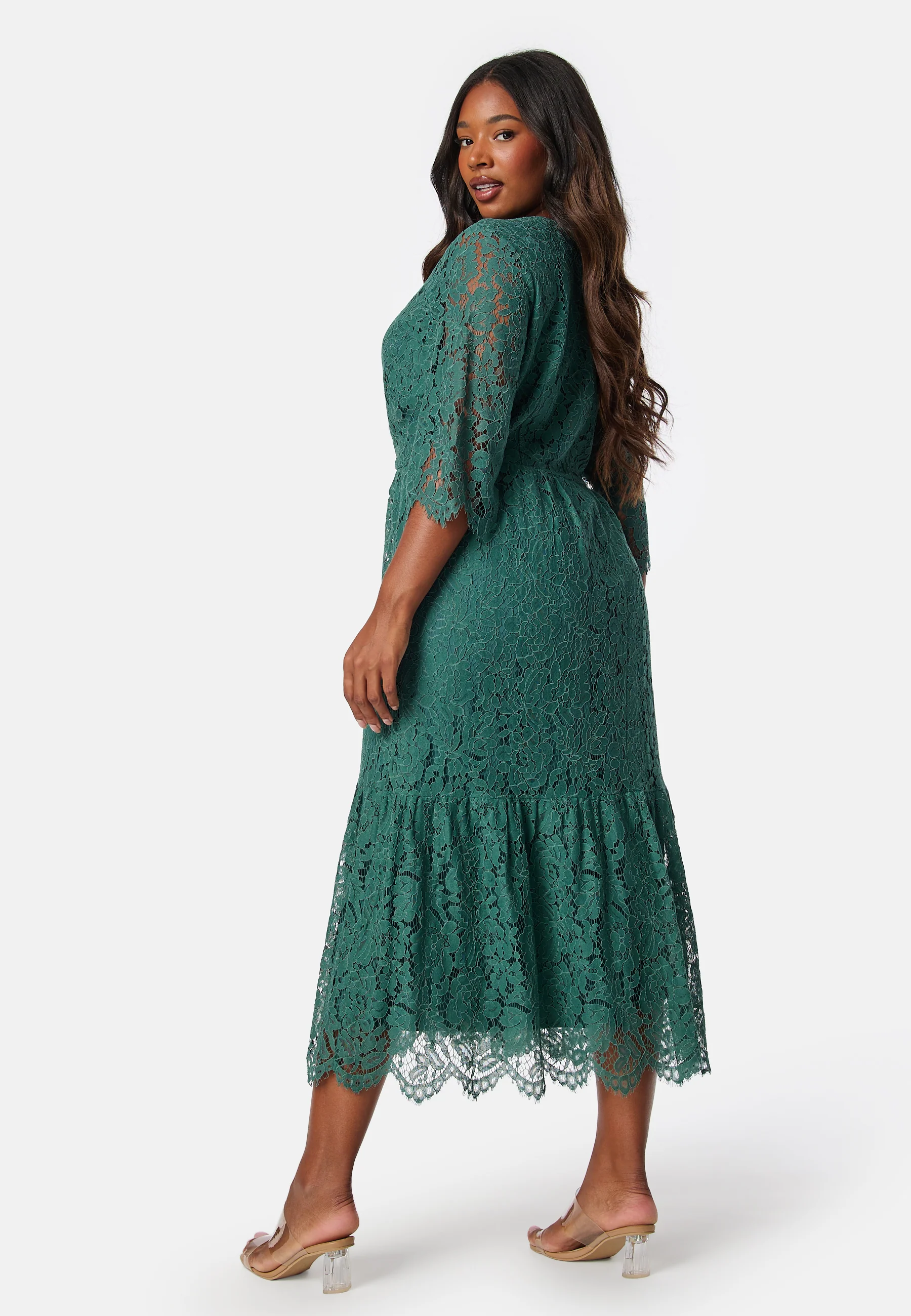 V-neck Lace Midi Dress - Image 6