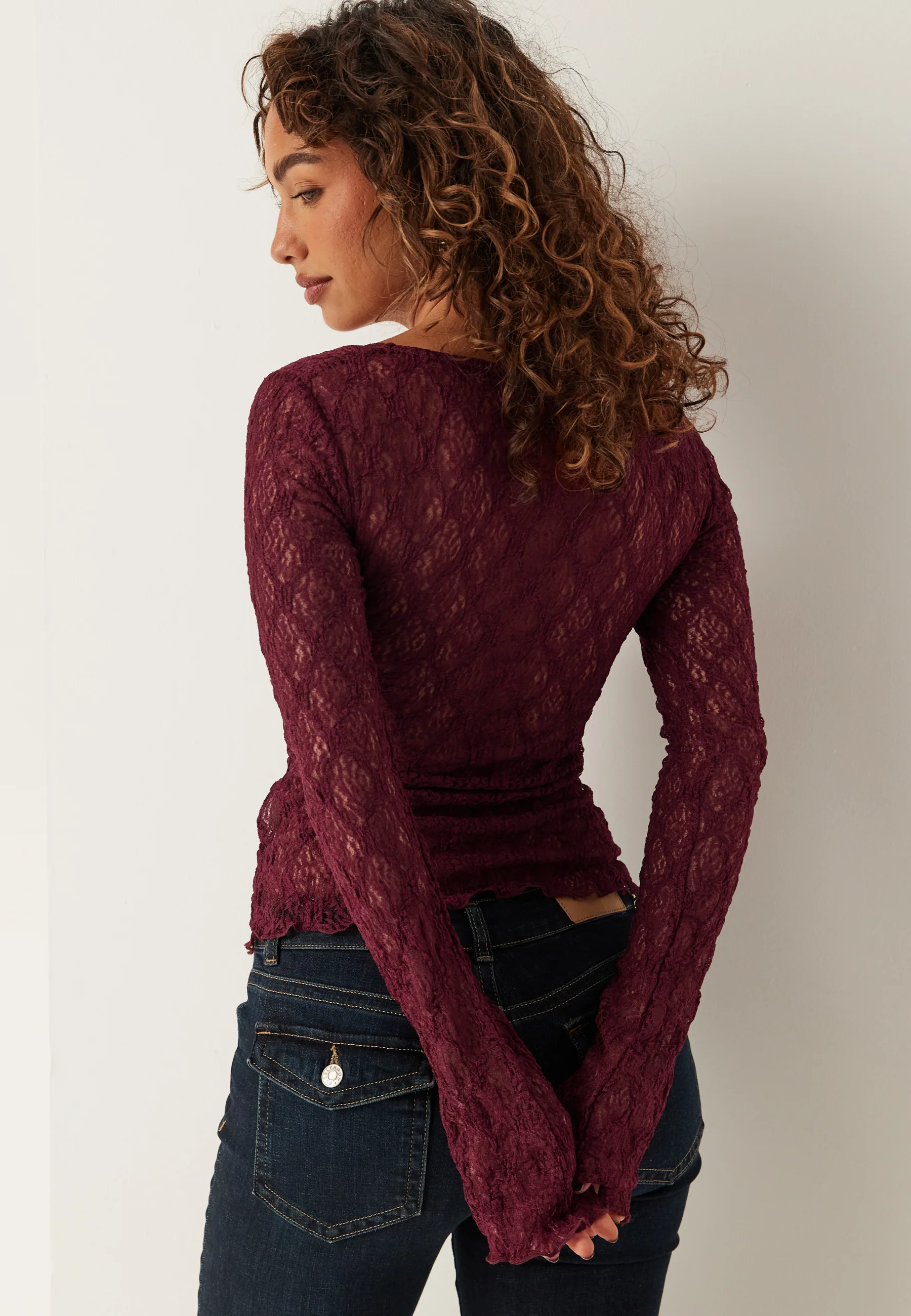 V-Neck Lace Top - Image 2