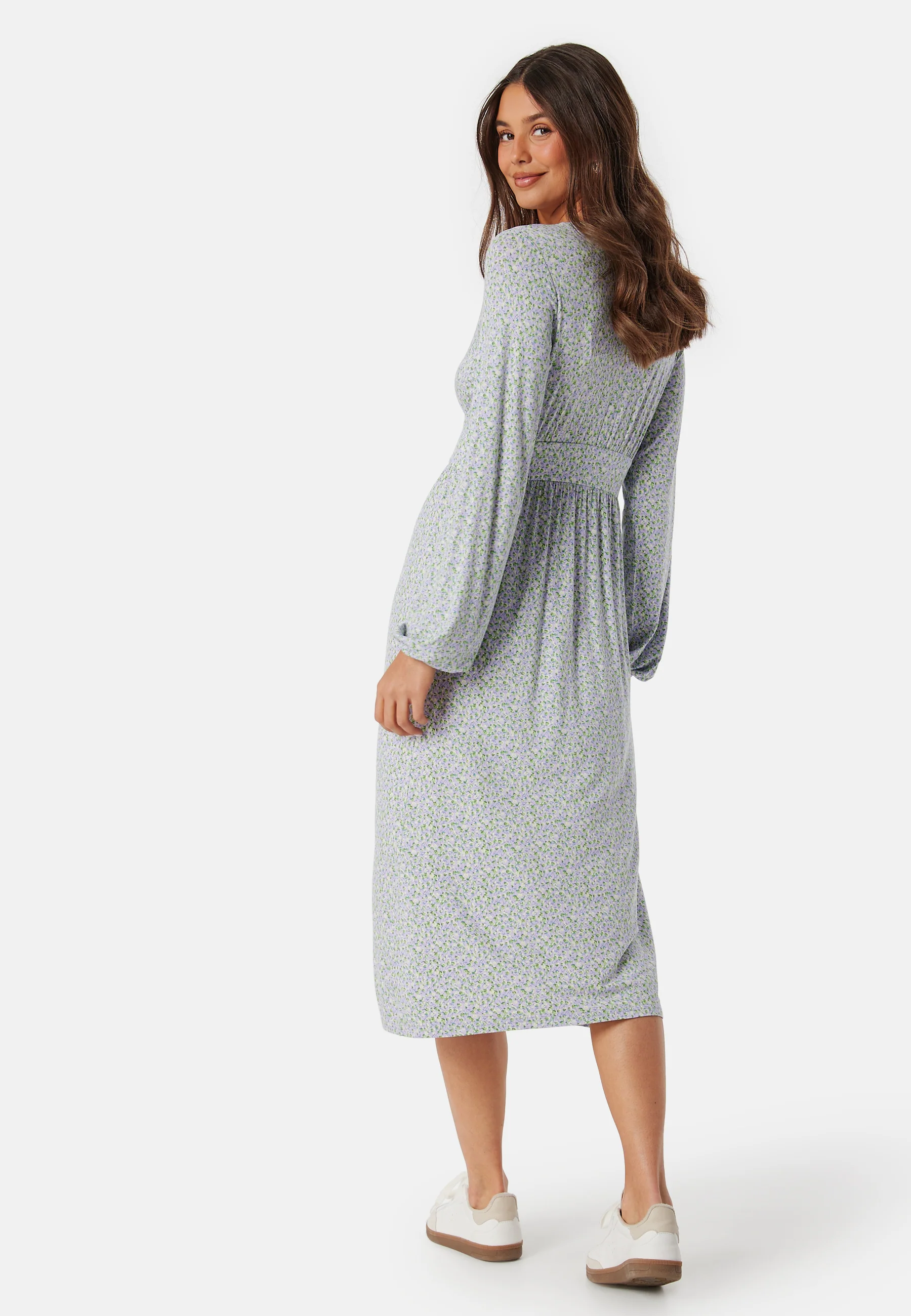 V-neck Midi Button Dress - Image 2