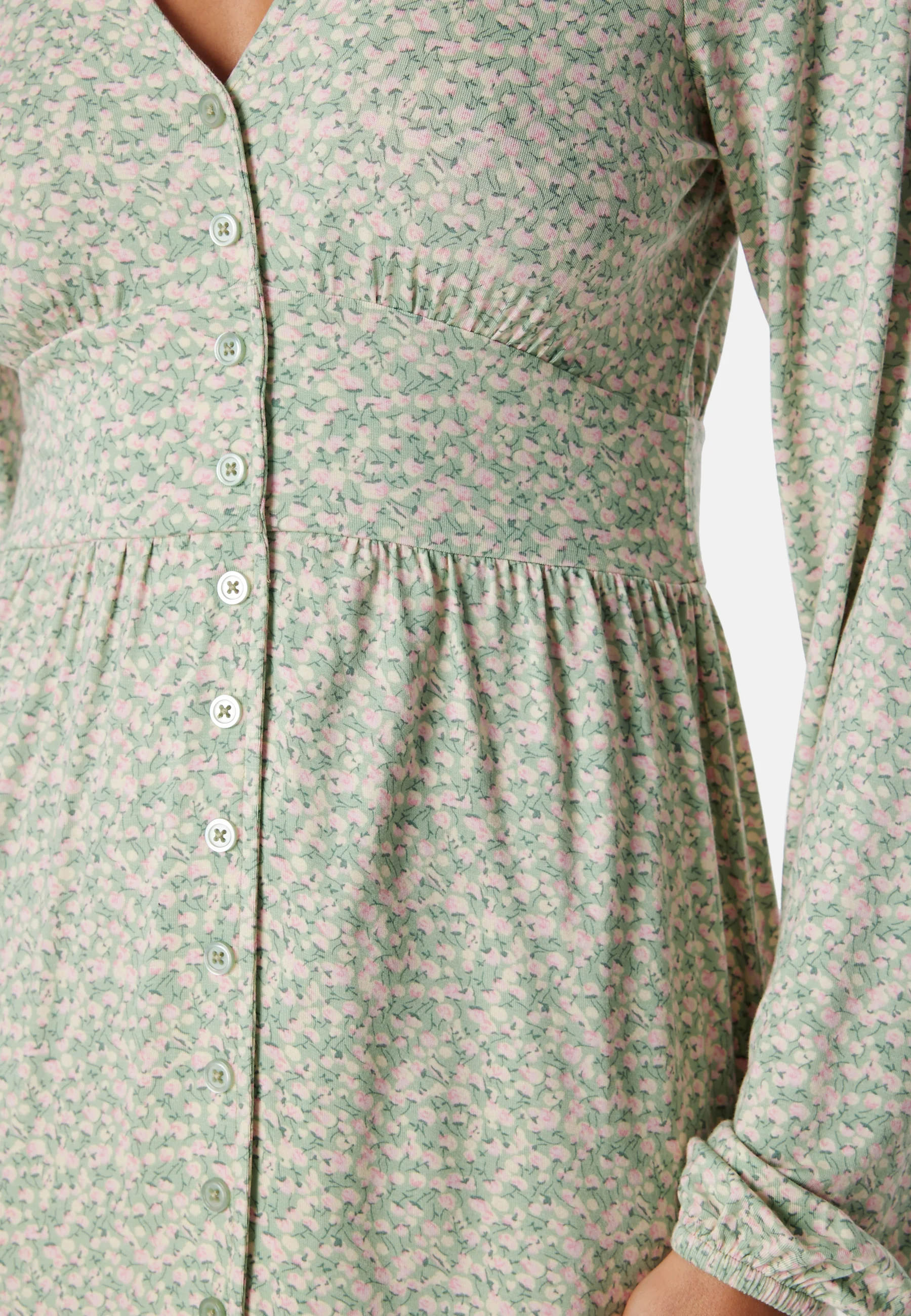 V-neck Short Button Dress - Image 5