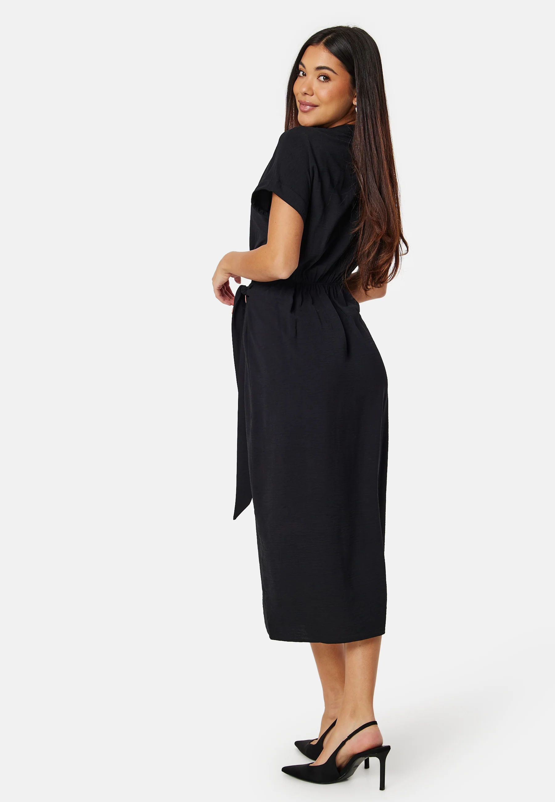 V-neck Short Sleeve Wrap Dress - Image 2