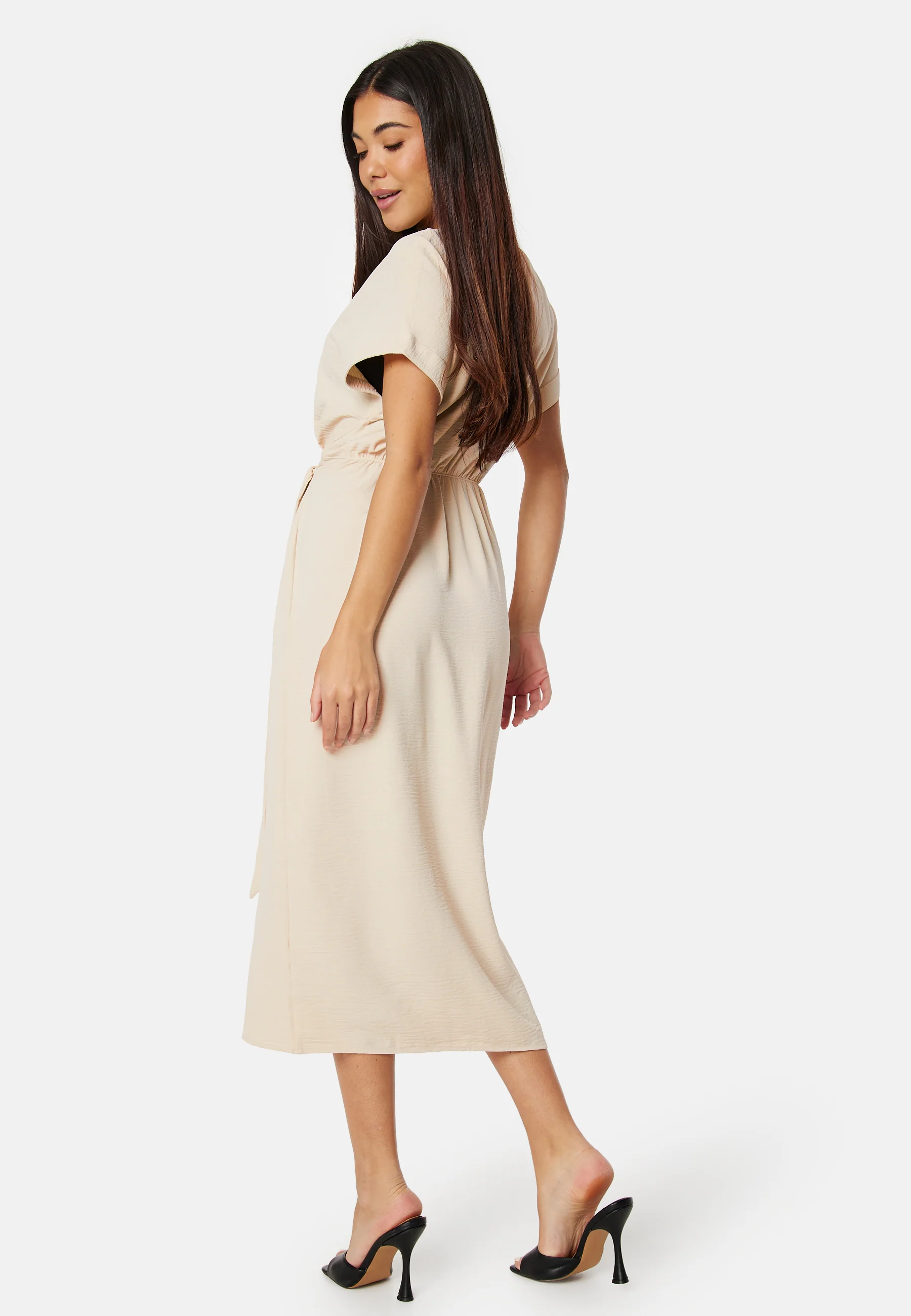 V-neck Short Sleeve Wrap Dress - Image 2