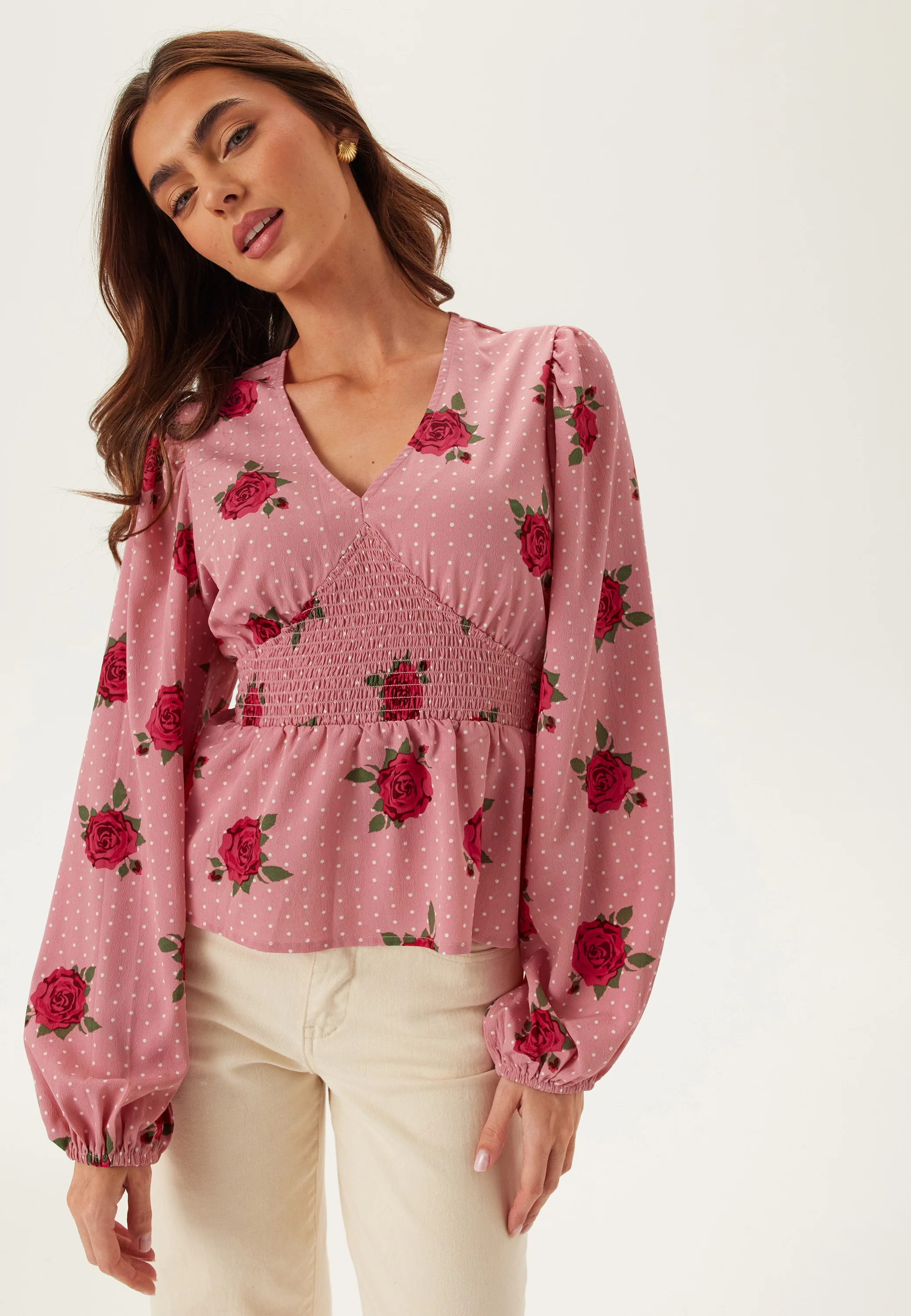 V-neck Smock Blouse - Image 5