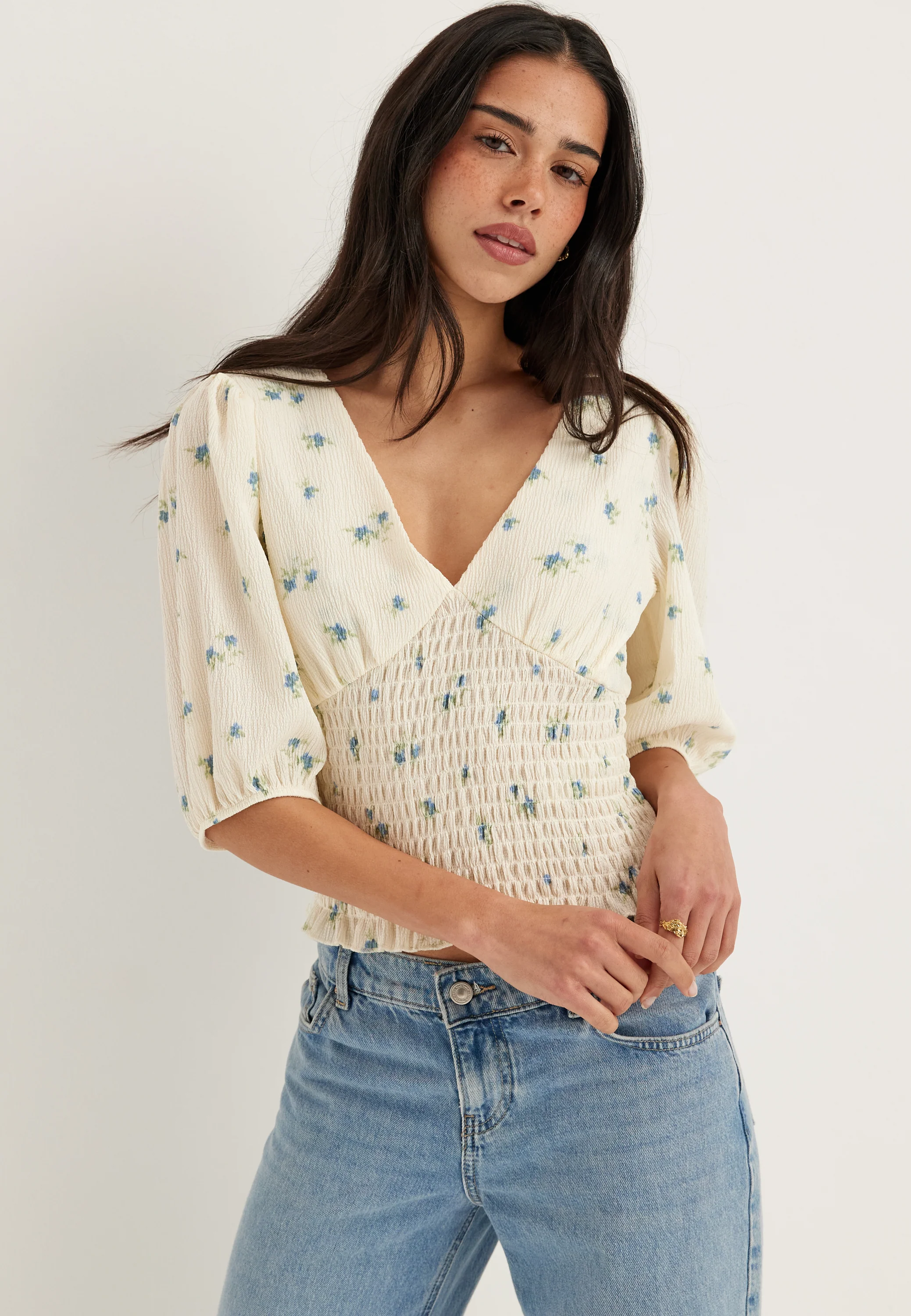 V-neck Smock Top - Image 2