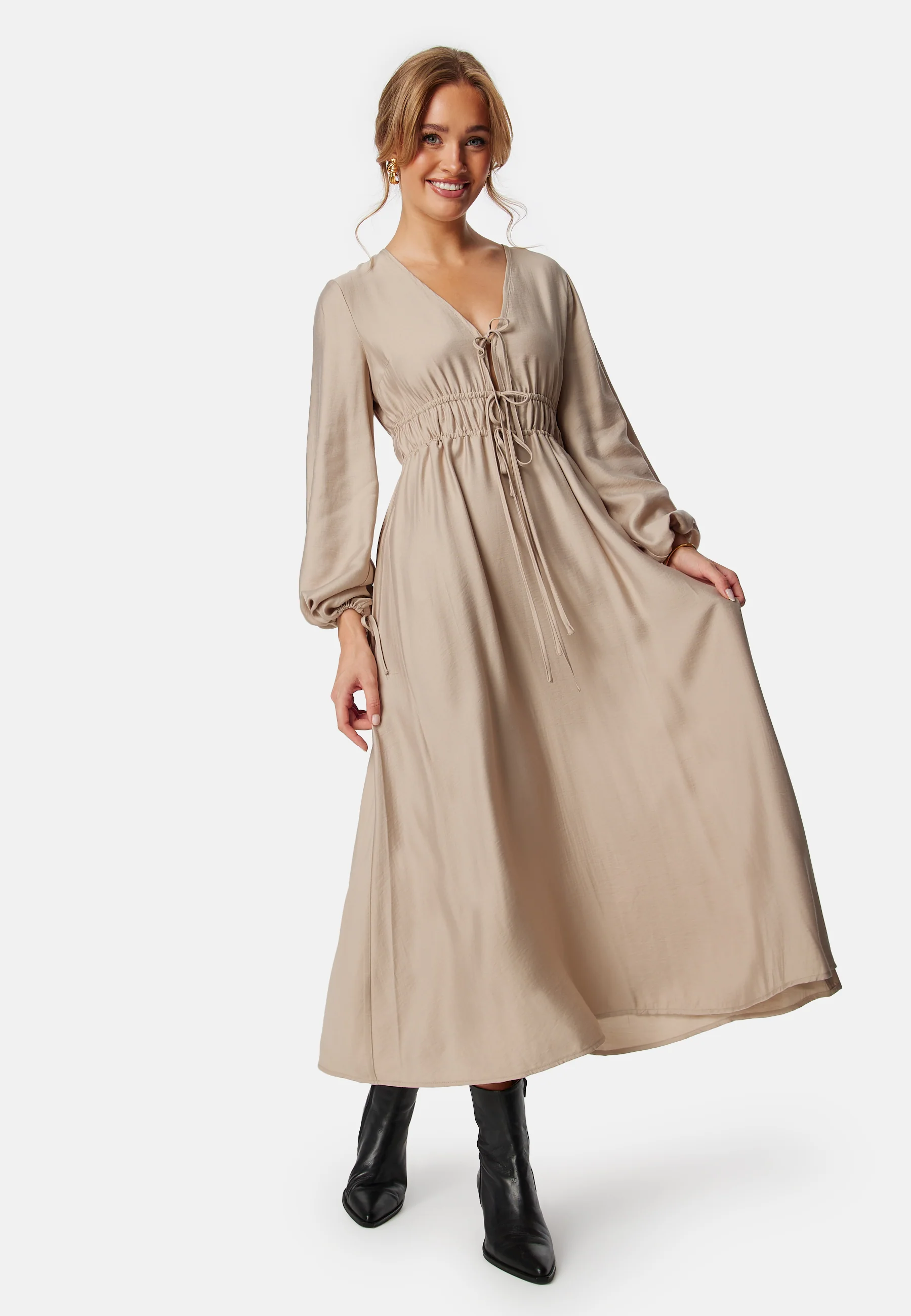 V-neck Strap L/S Dress - Image 7
