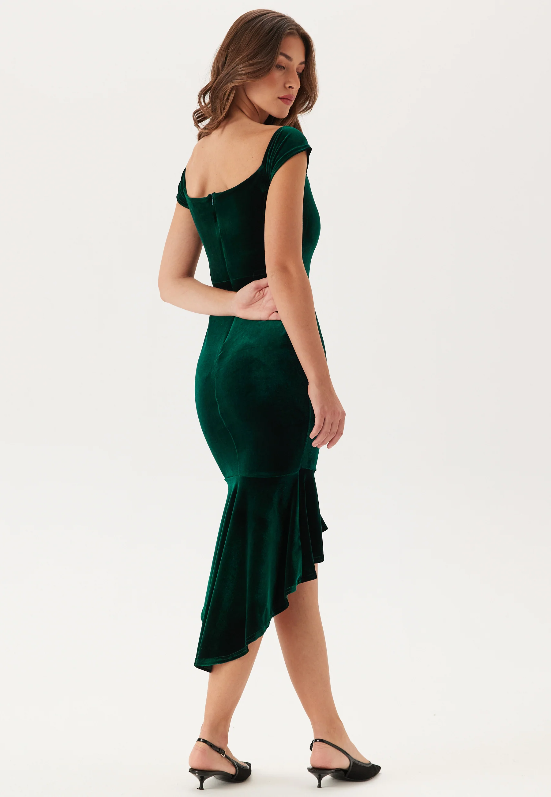 Velvet Off Shoulder Frill High - Image 2