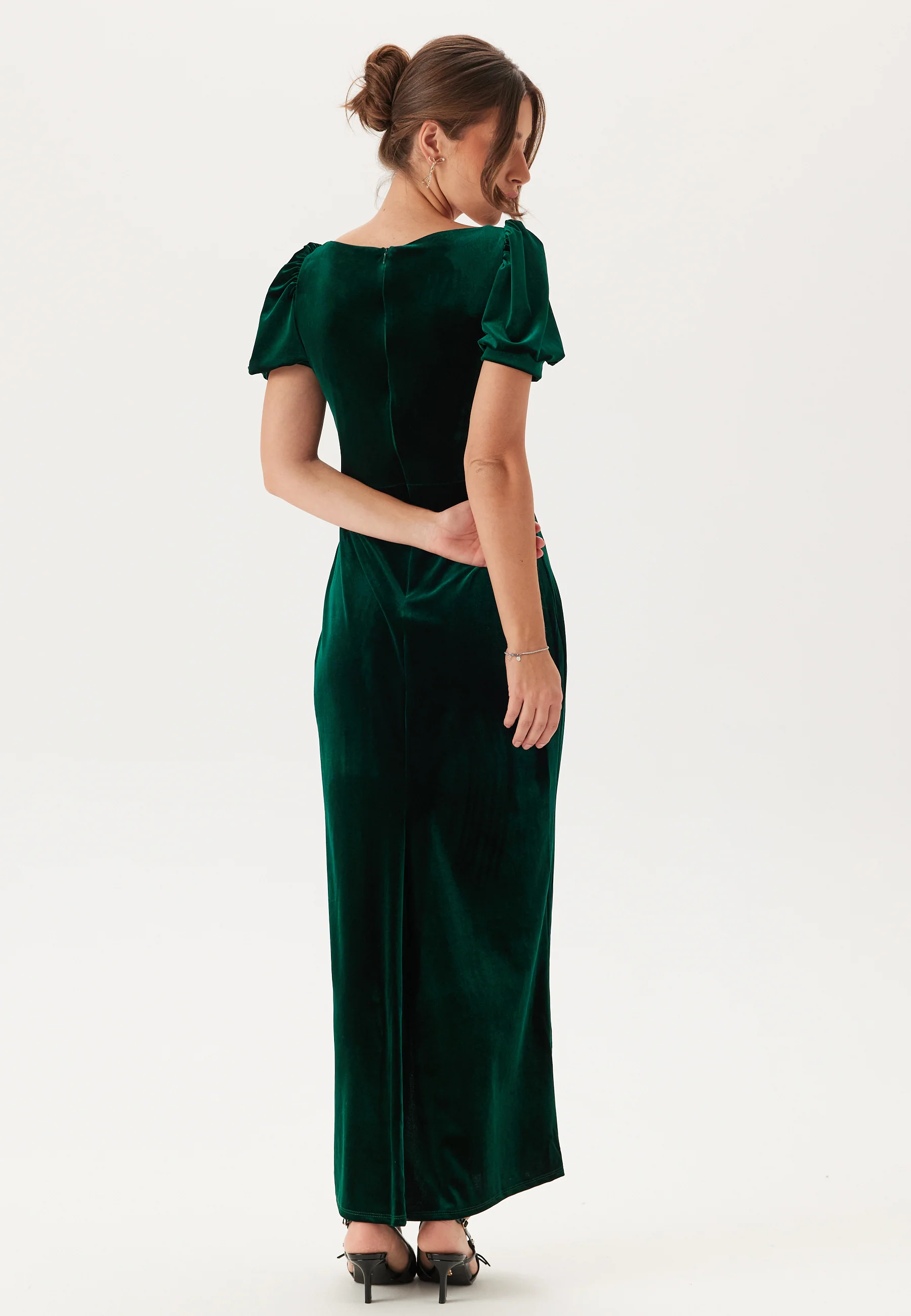 Velvet Puff Sleeve Maxi With S - Image 2