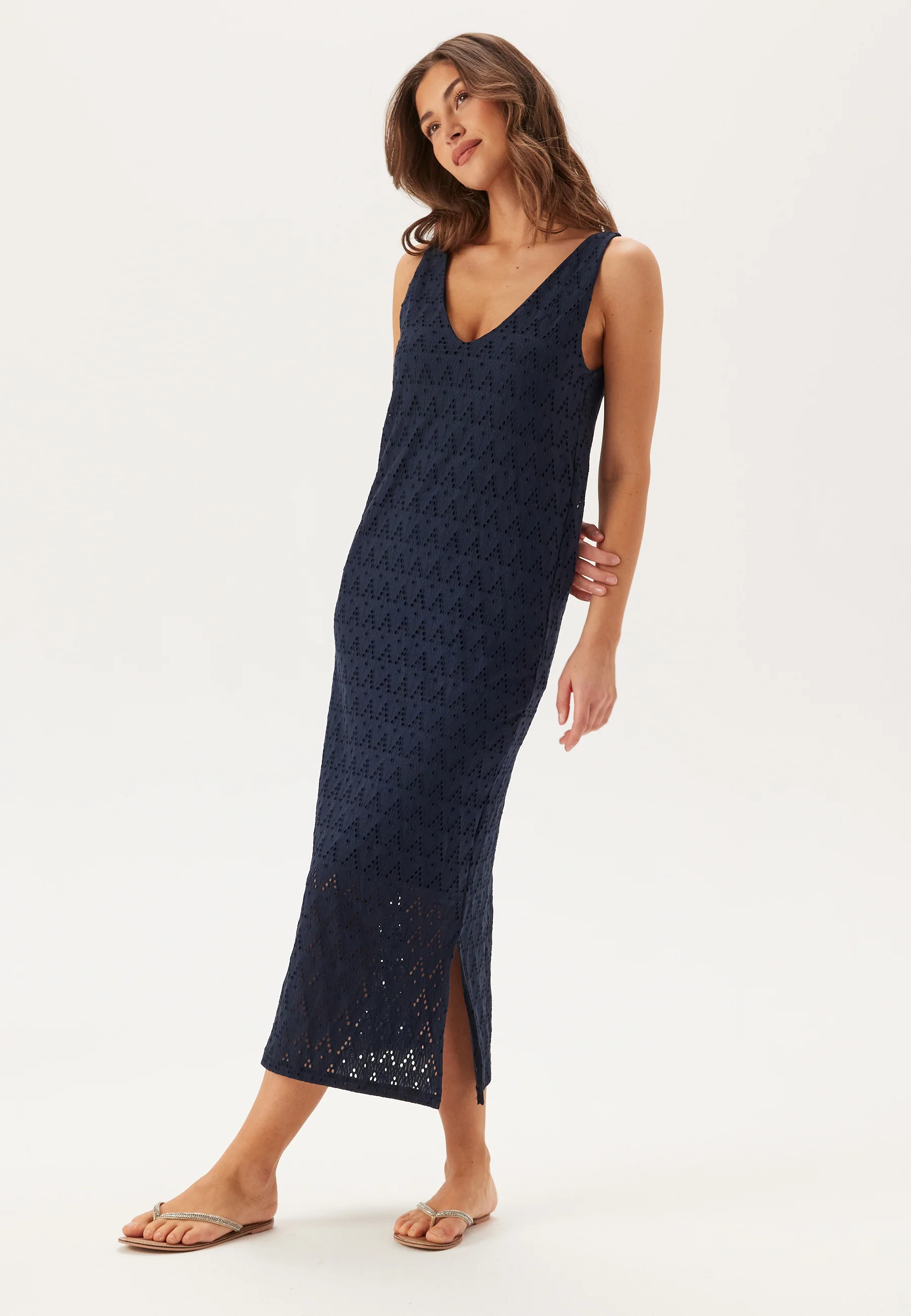 Viamalina V-neck S/L MIDI DRES - Image 3