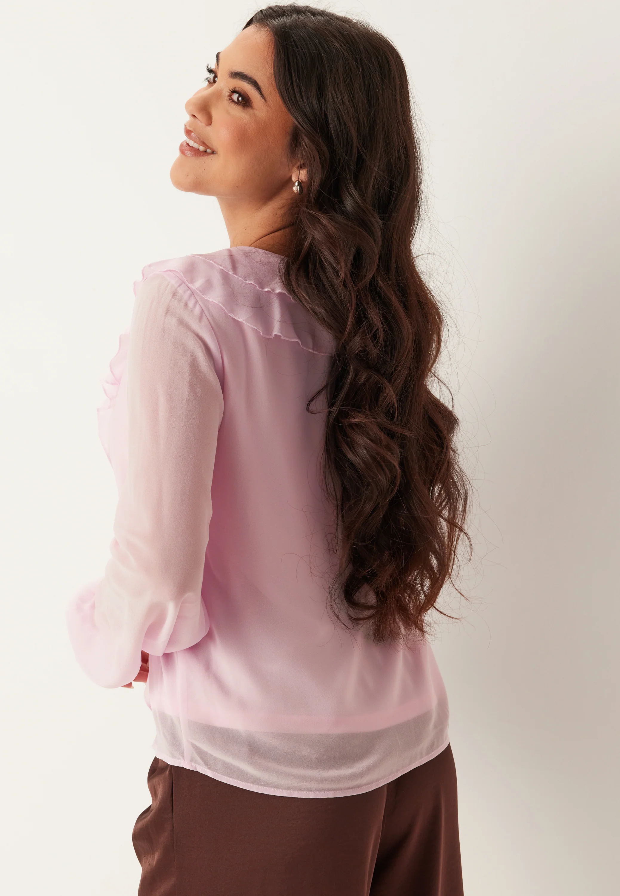 Viane L/S V-NECK FRILL TOP V-N - Image 2