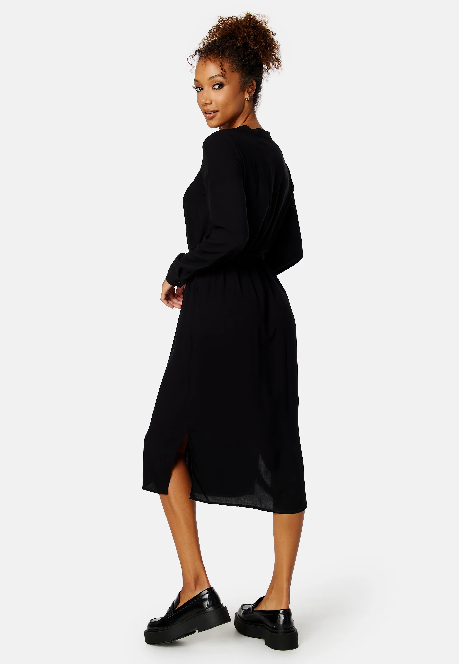 Vica LS Shirt Calf Dress - Image 4