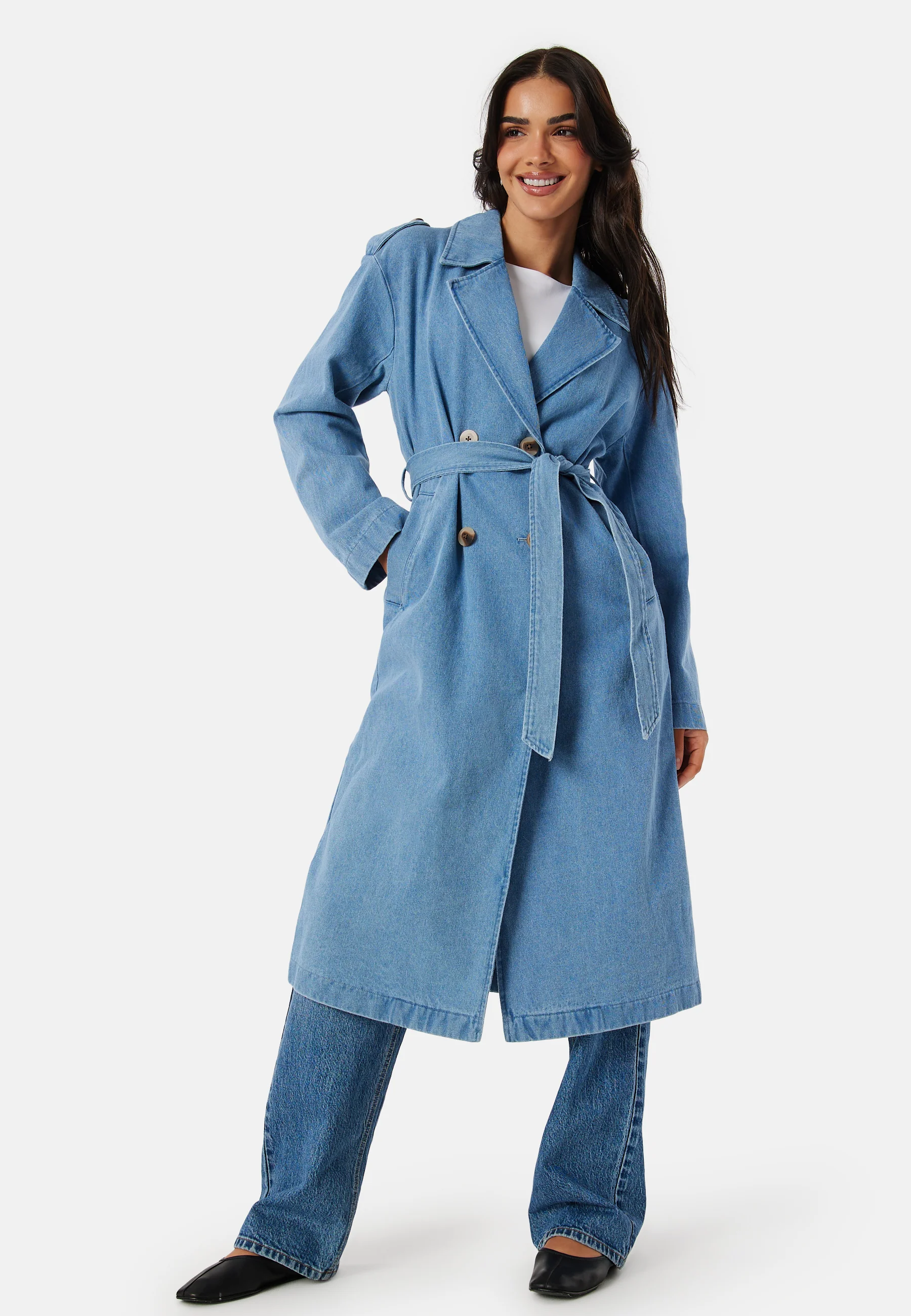 Vici doublebreasted L/S denim trenchcoat - Image 4