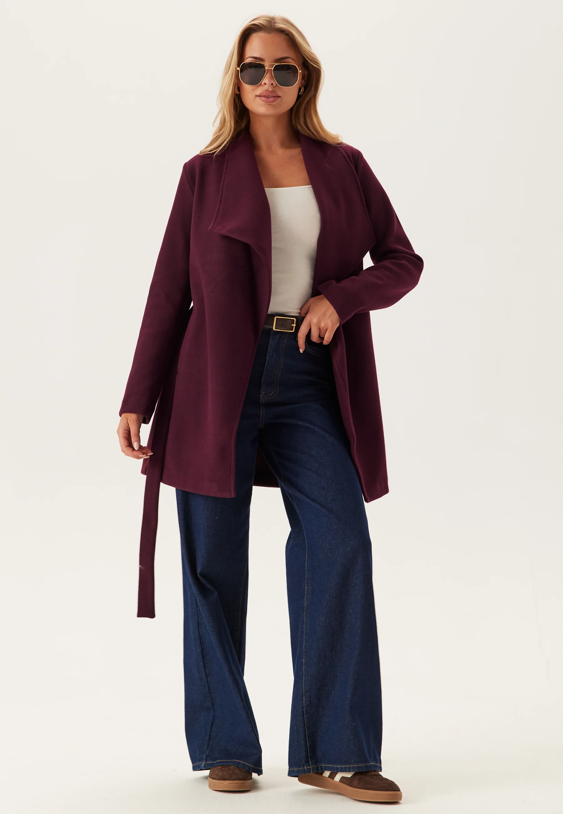 Vicooley Collar Belt Coat - Image 3