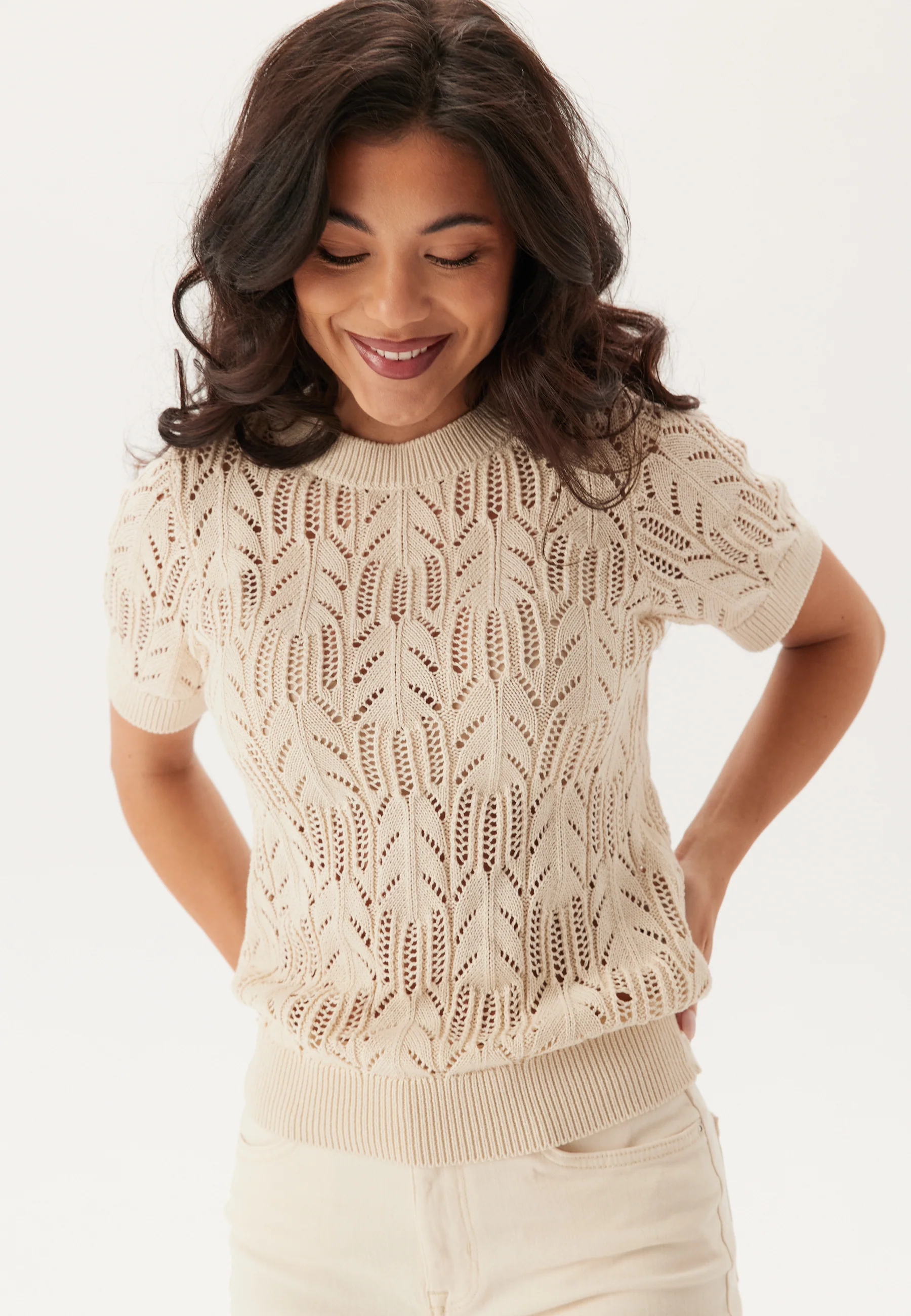 Vicotti S/S O-NECK KNIT TOP - - Image 2