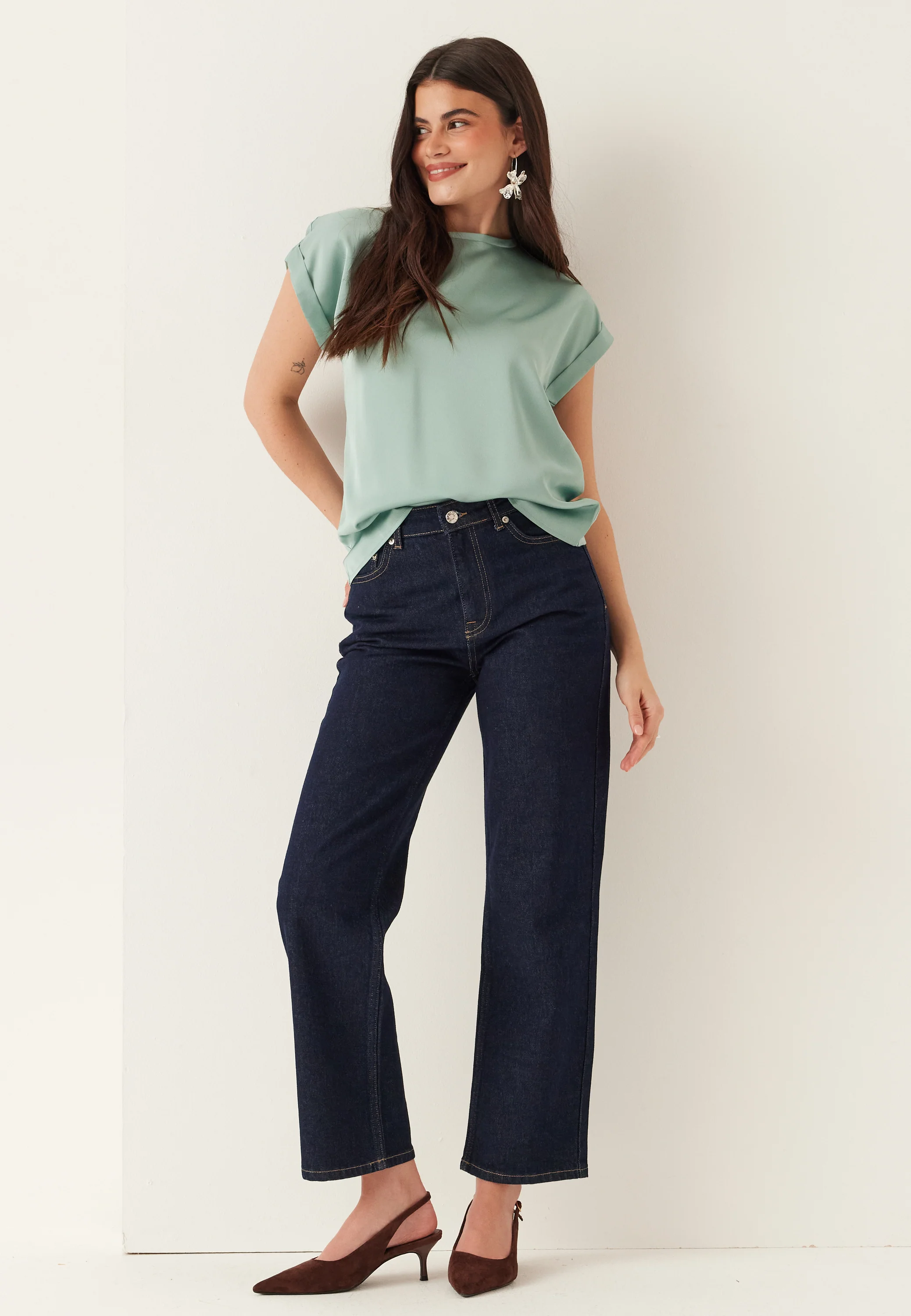 Viellette S/S Satin Top - Image 2