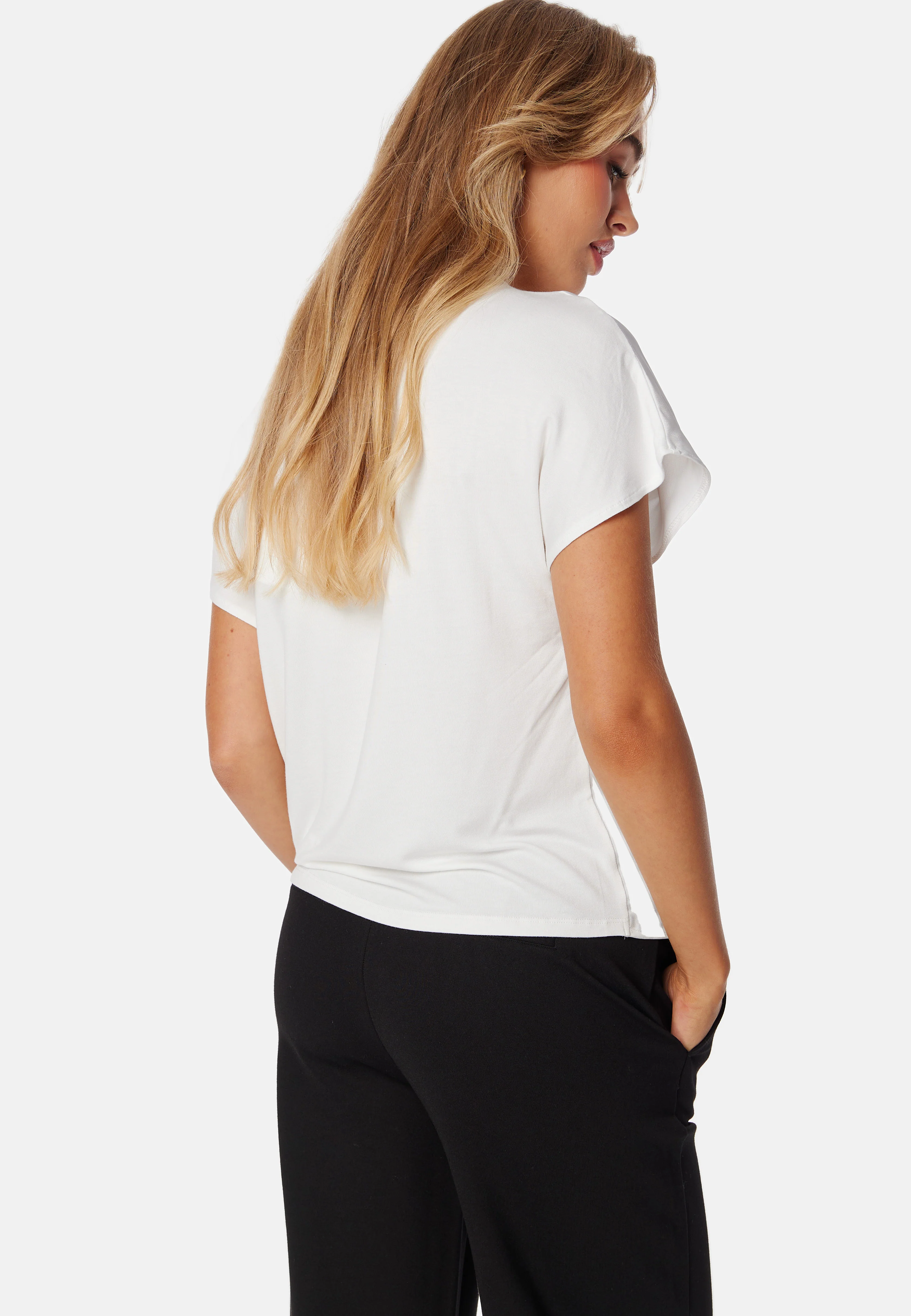 Viellette V-neck S/S SATIN TOP - Image 2
