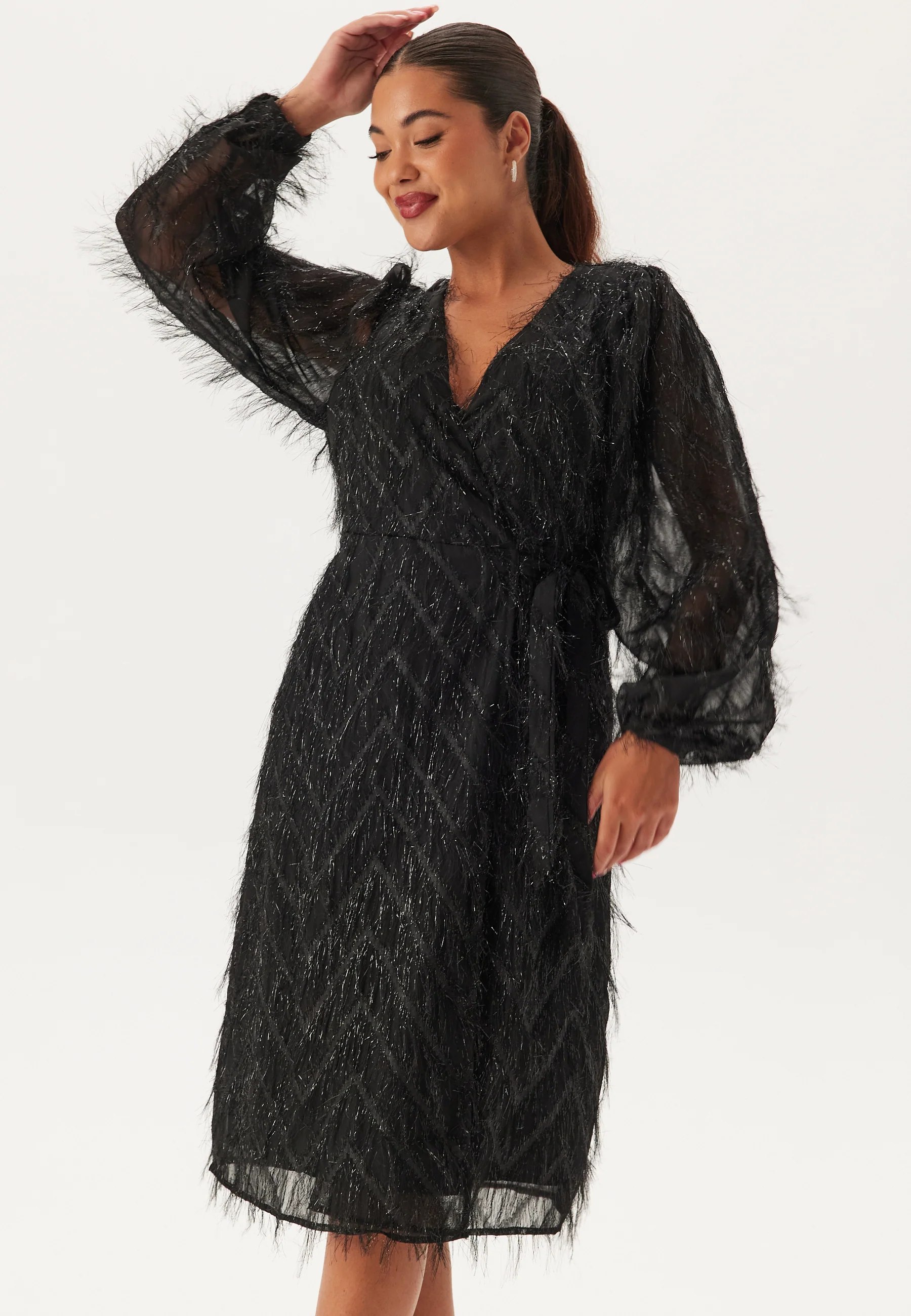 Vifeather L/S MIDI WRAP DRESS - Image 2