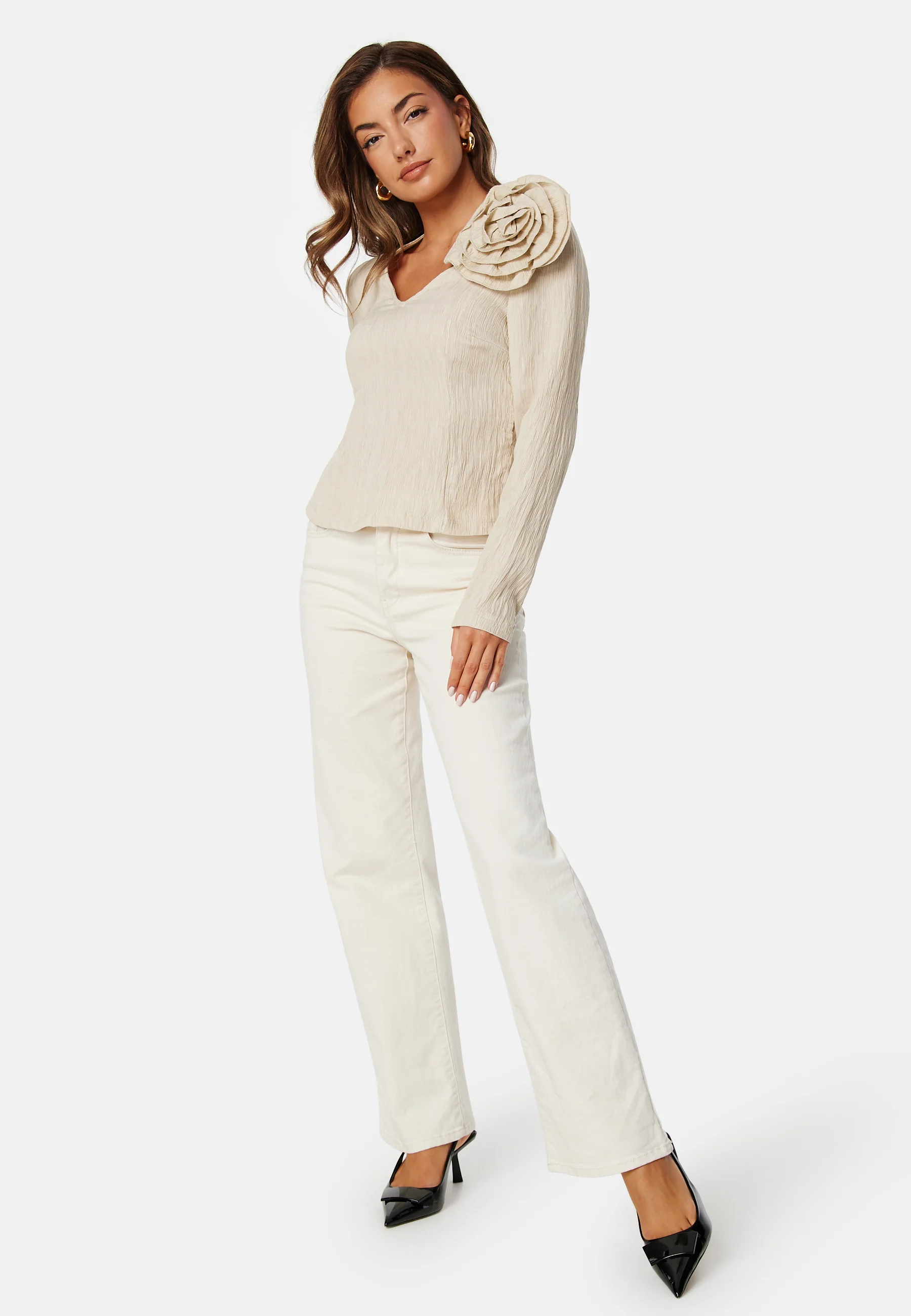 Viflowery Short L/S V-Neck Top - Image 4