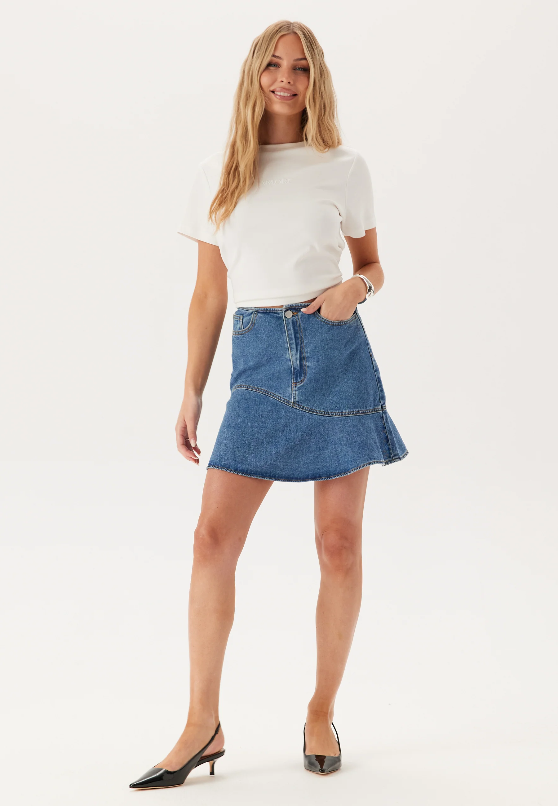 Vijessie Rw Short Denim Skirt - Image 3