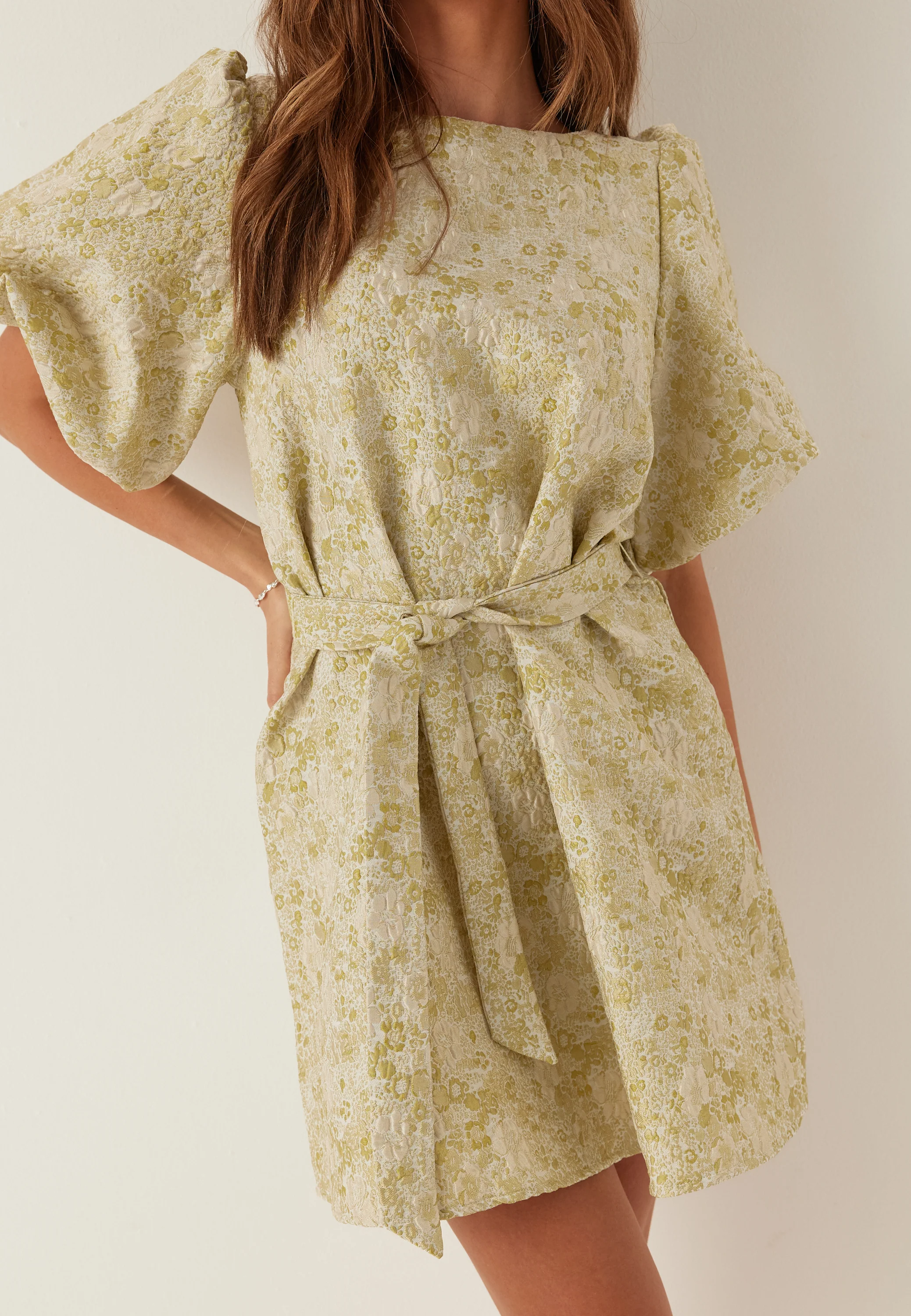 Vikaia Boat Neck 2/4 JACQ SHORT DRESS - Image 2