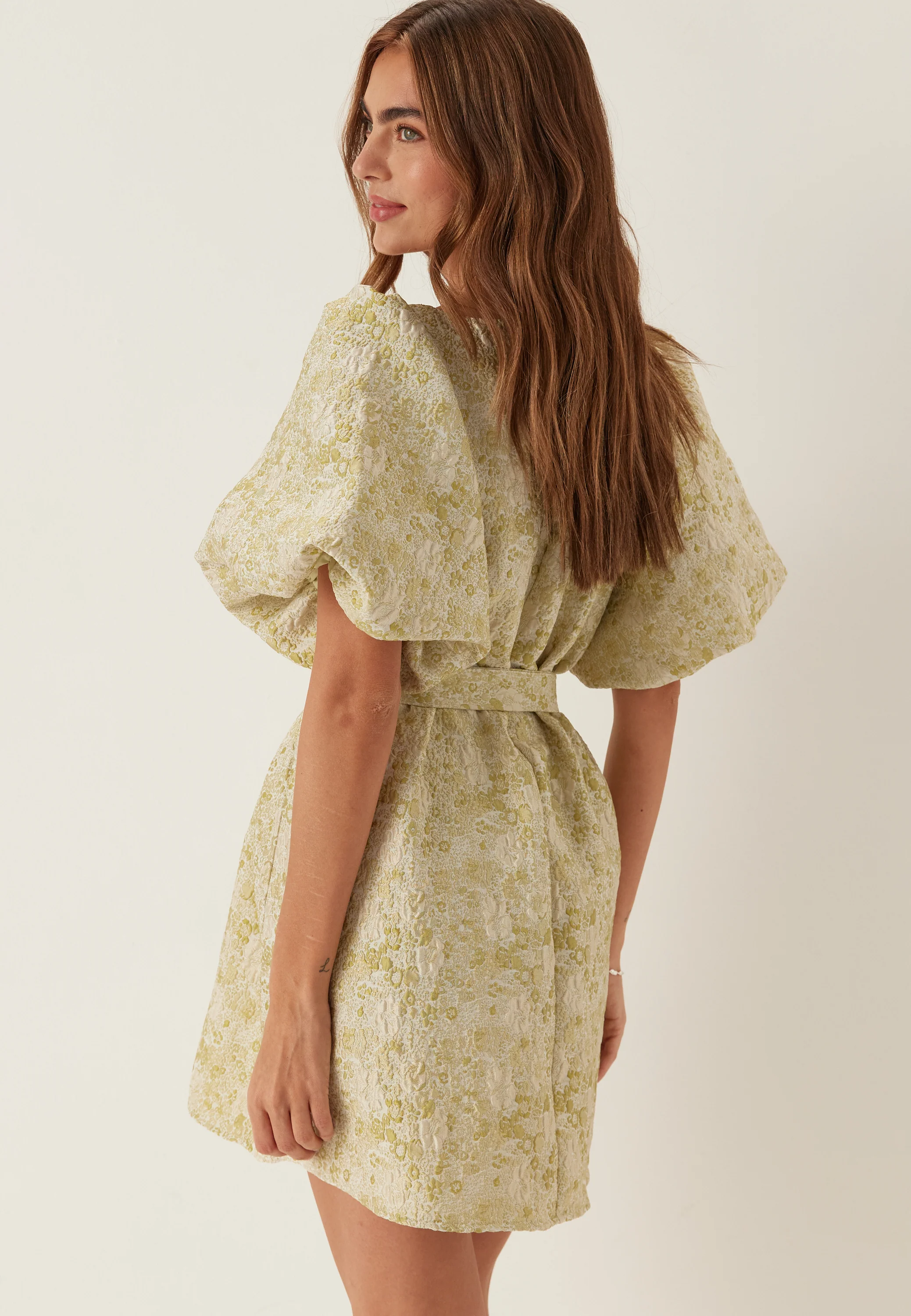 Vikaia Boat Neck 2/4 JACQ SHORT DRESS - Image 5