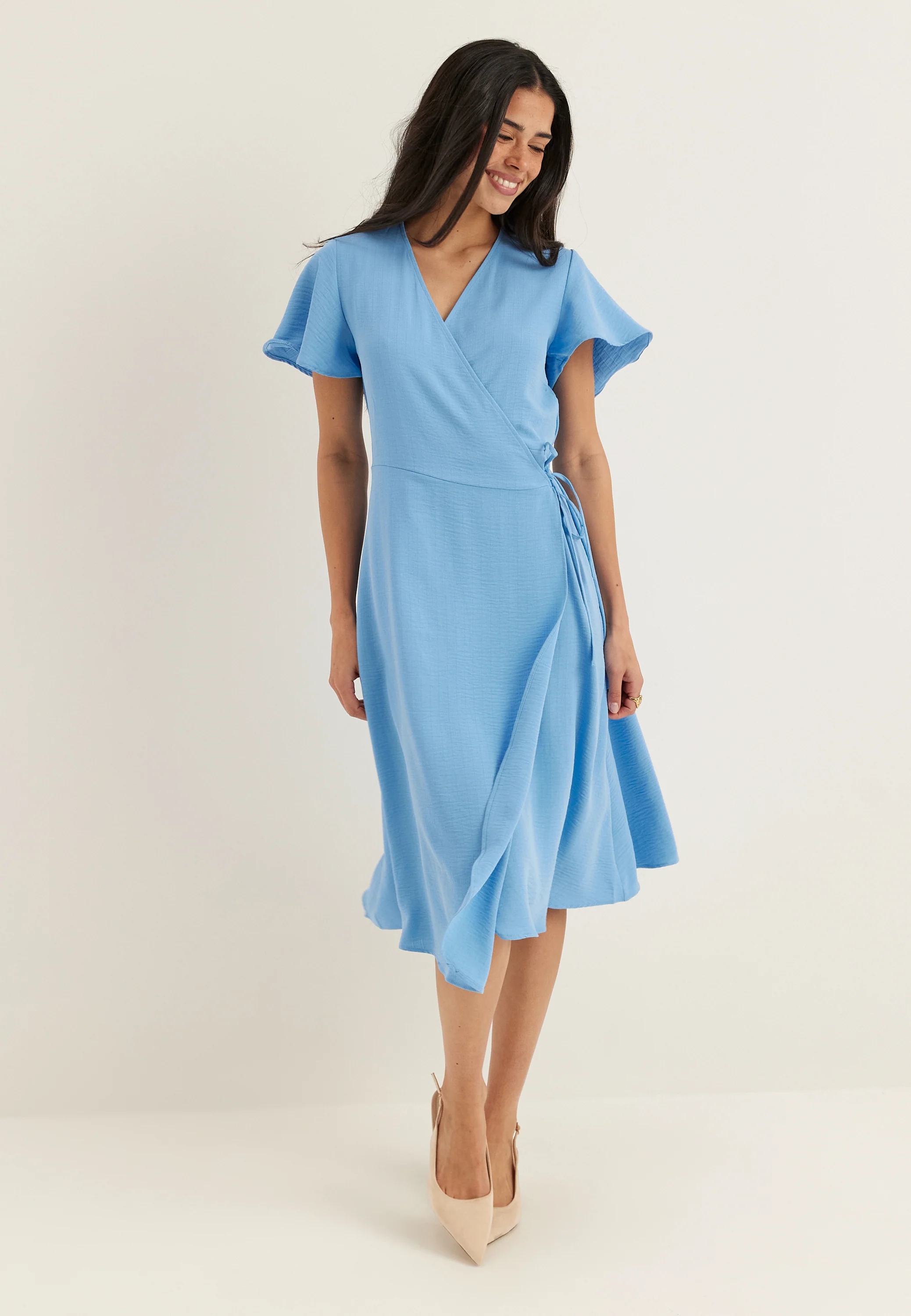 Vilovie S/S Wrap Midi Dress - Image 2