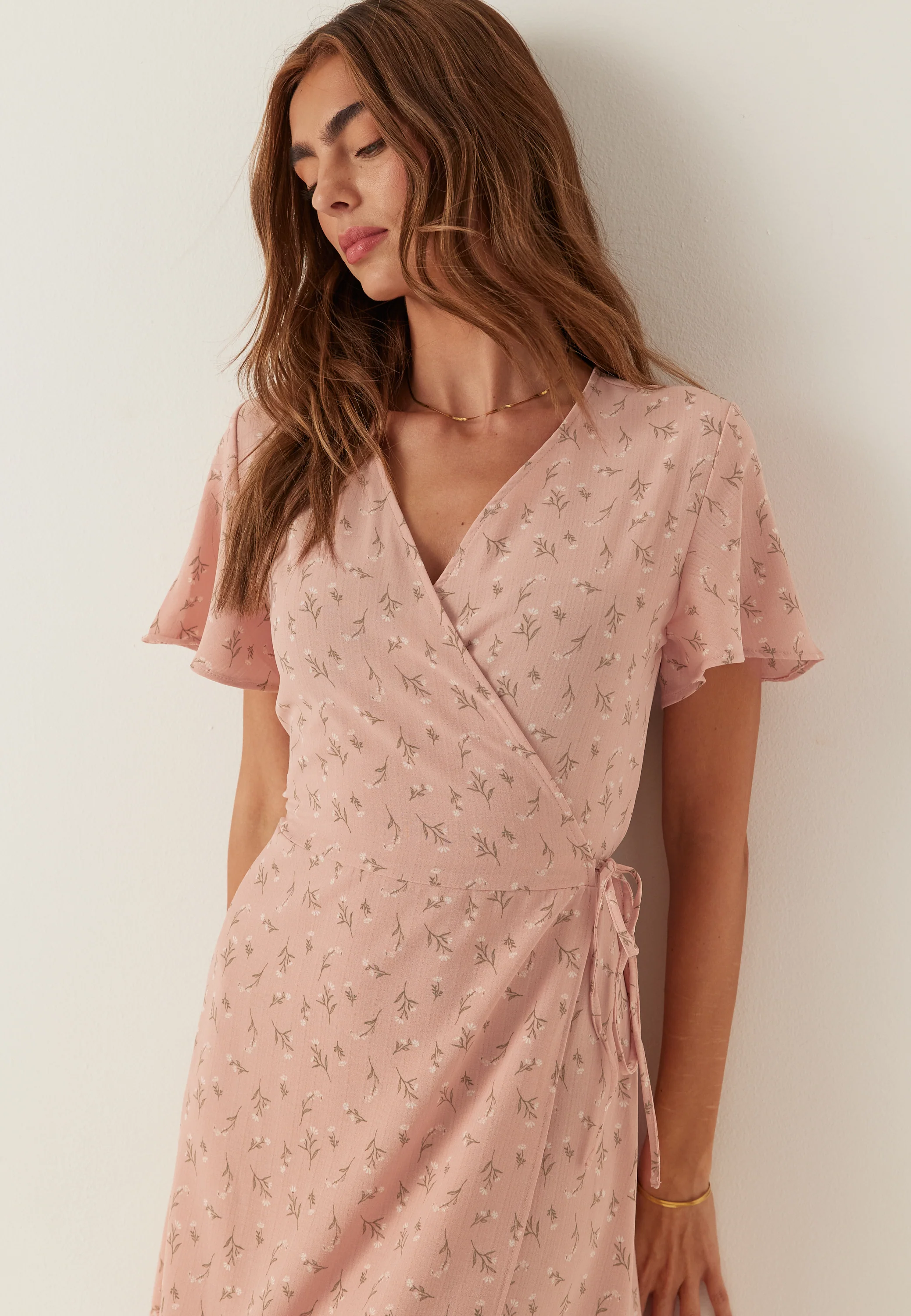 Vilovie S/S Wrap Midi Dress - Image 3