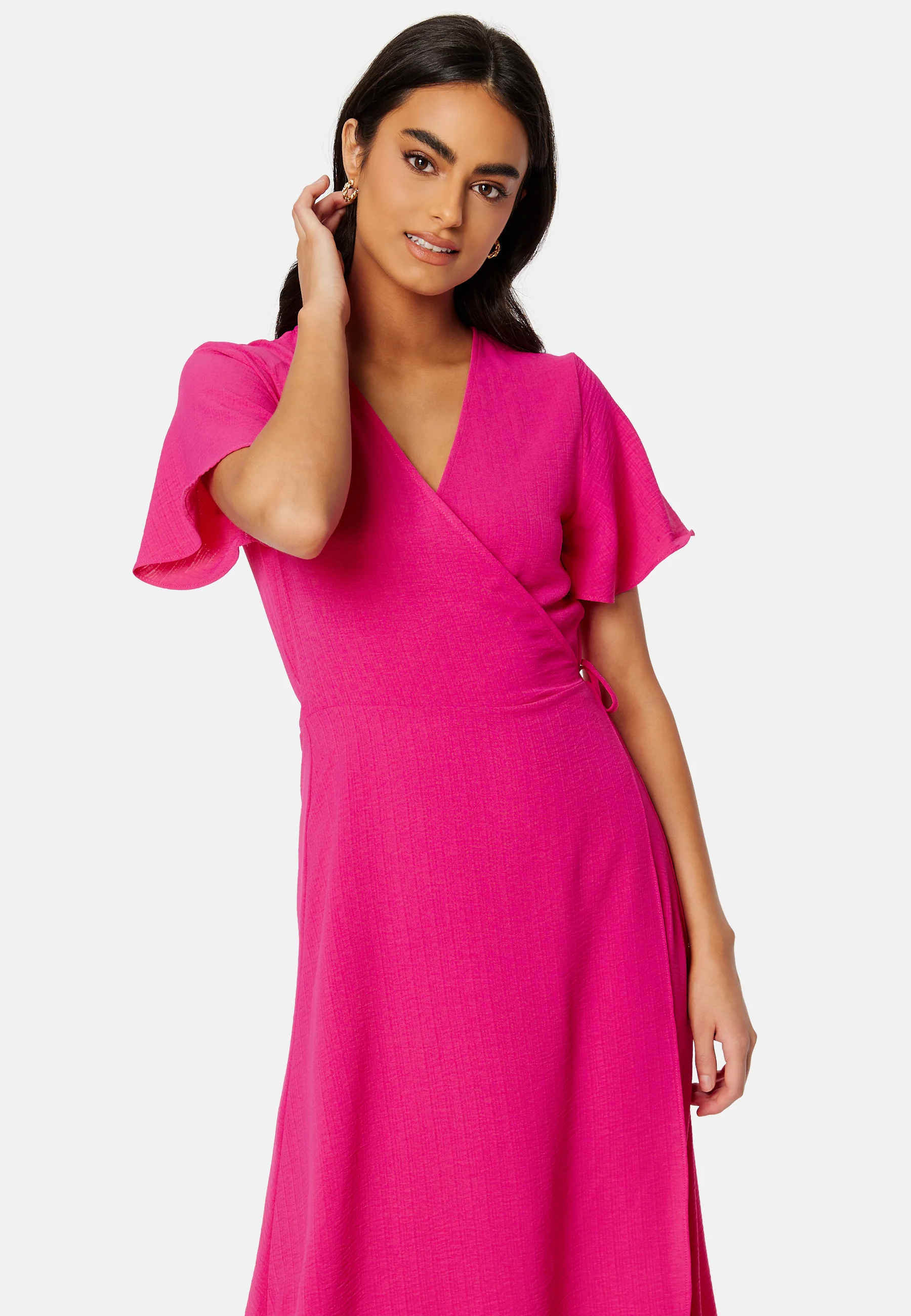 Vilovie S/S Wrap Midi Dress - Image 3