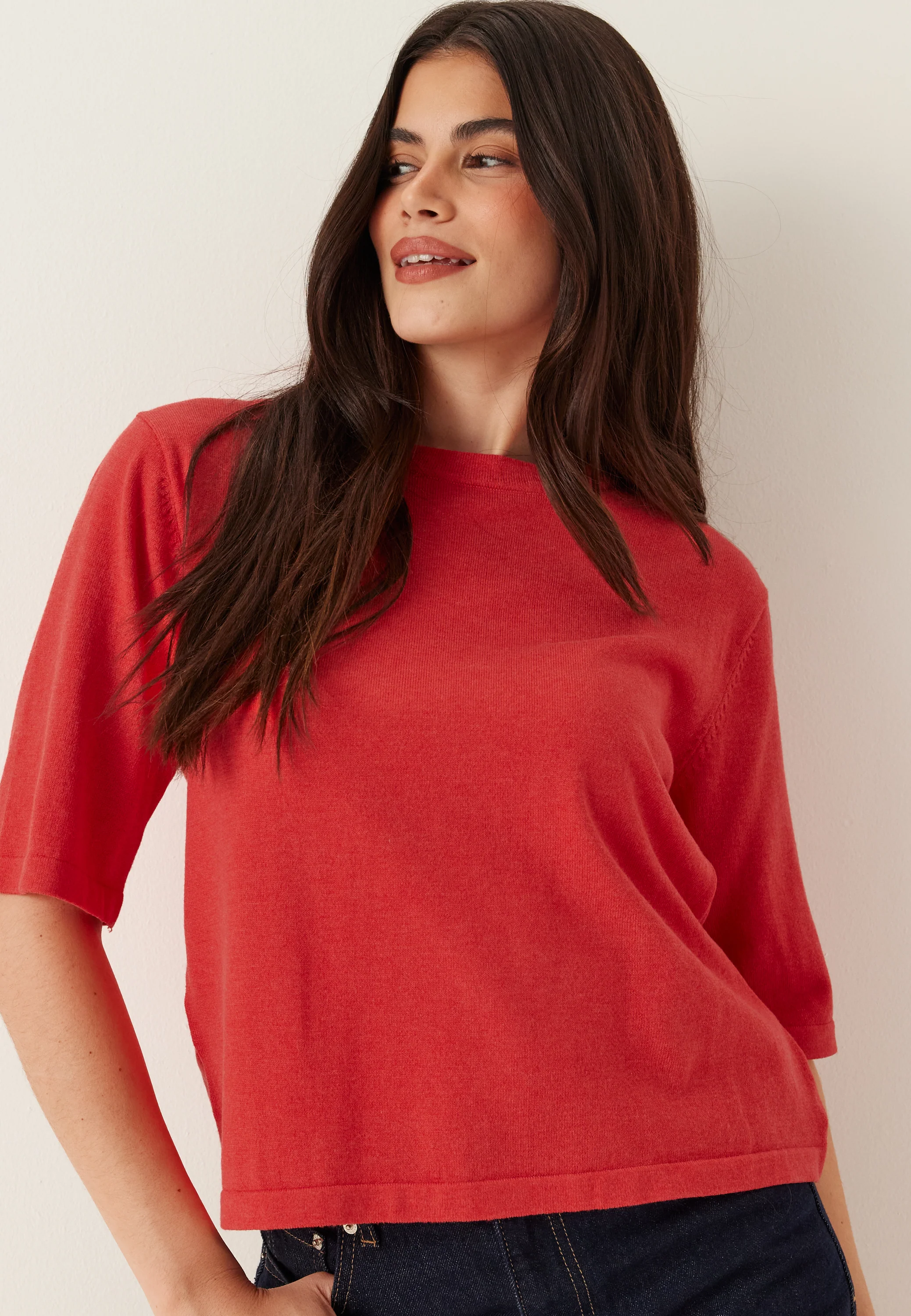 Vimalu O-neck 2/4 KNIT TOP