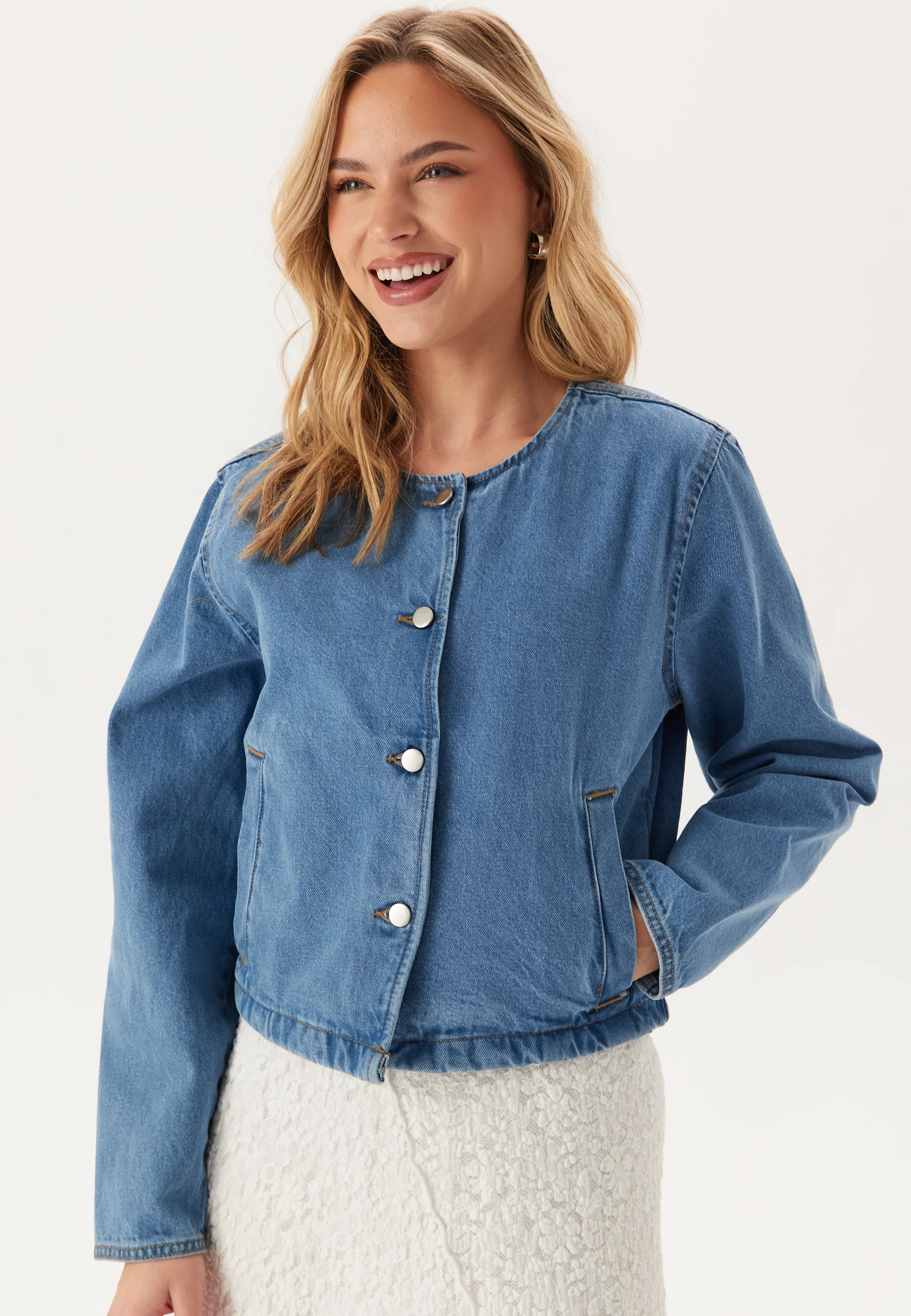 Vireba L/S O-NECK DENIM JACKET