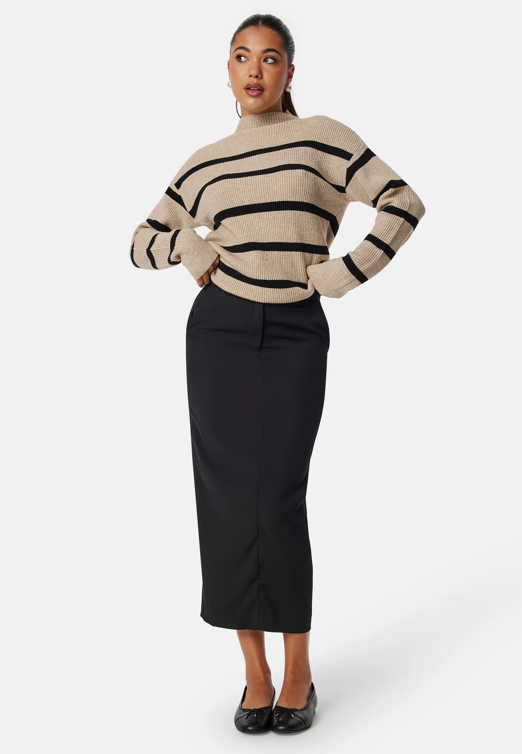 Viril Mockneck L/S Knit Rib Top - Image 3